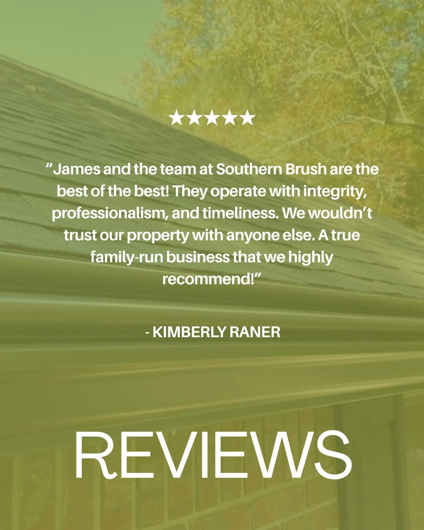 ⭐ What Our Clients Are Saying ⭐

We&rsquo;re grateful for amazing clients like Kimberly! Here&rsquo;s what she had to say about working with Southern Brush:
&ldquo;James and the rest of the team at Southern Brush are the best of the best! Operating w