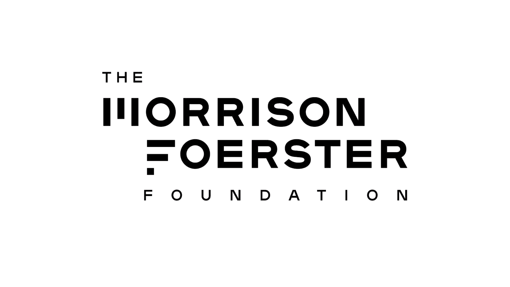 The logo for the Morrison Foerster Foundation featuring the foundation's name in black text with a geometric, grid-like graphic above it.