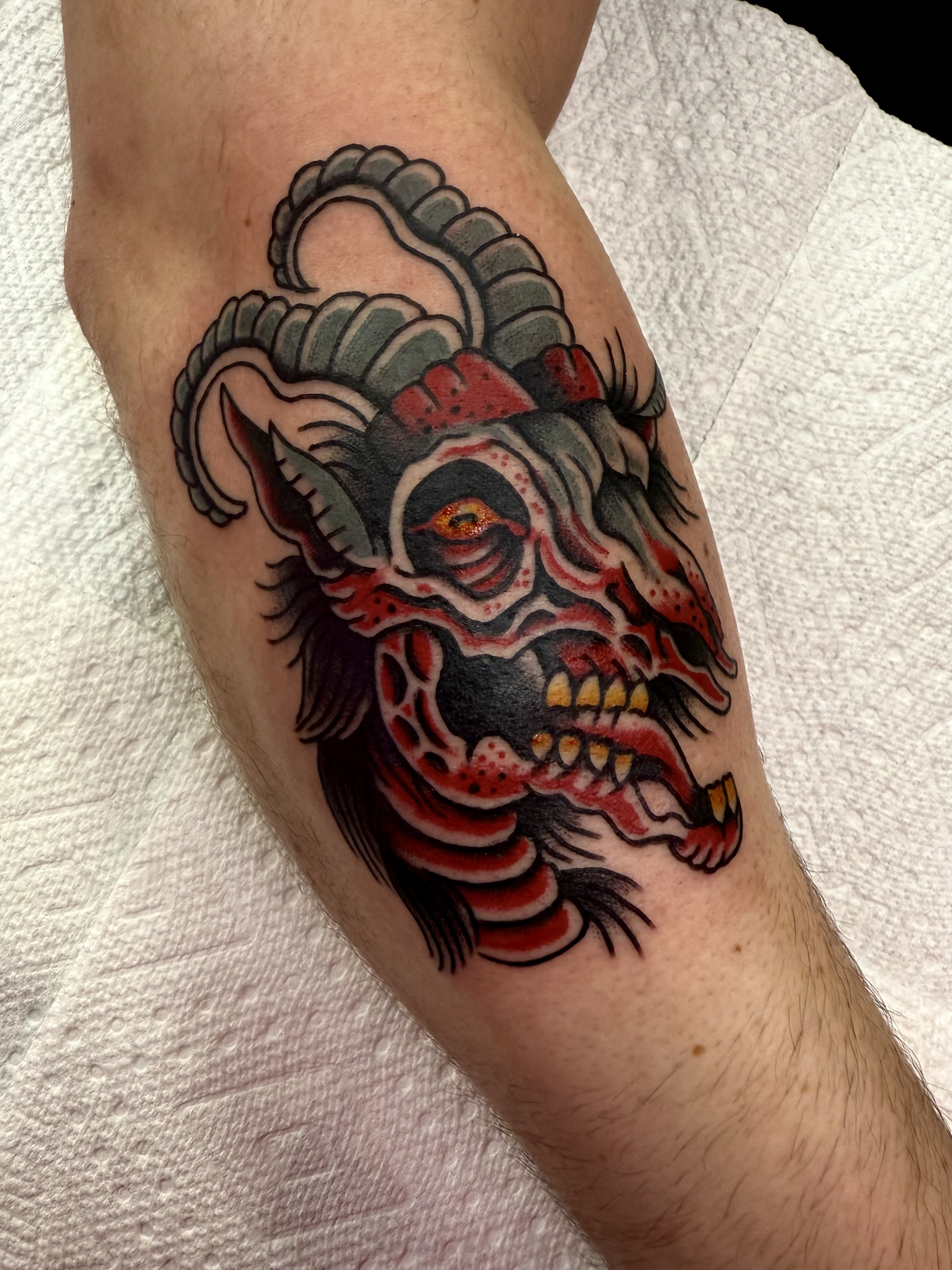 Demonic Zombie Goat Tattoo