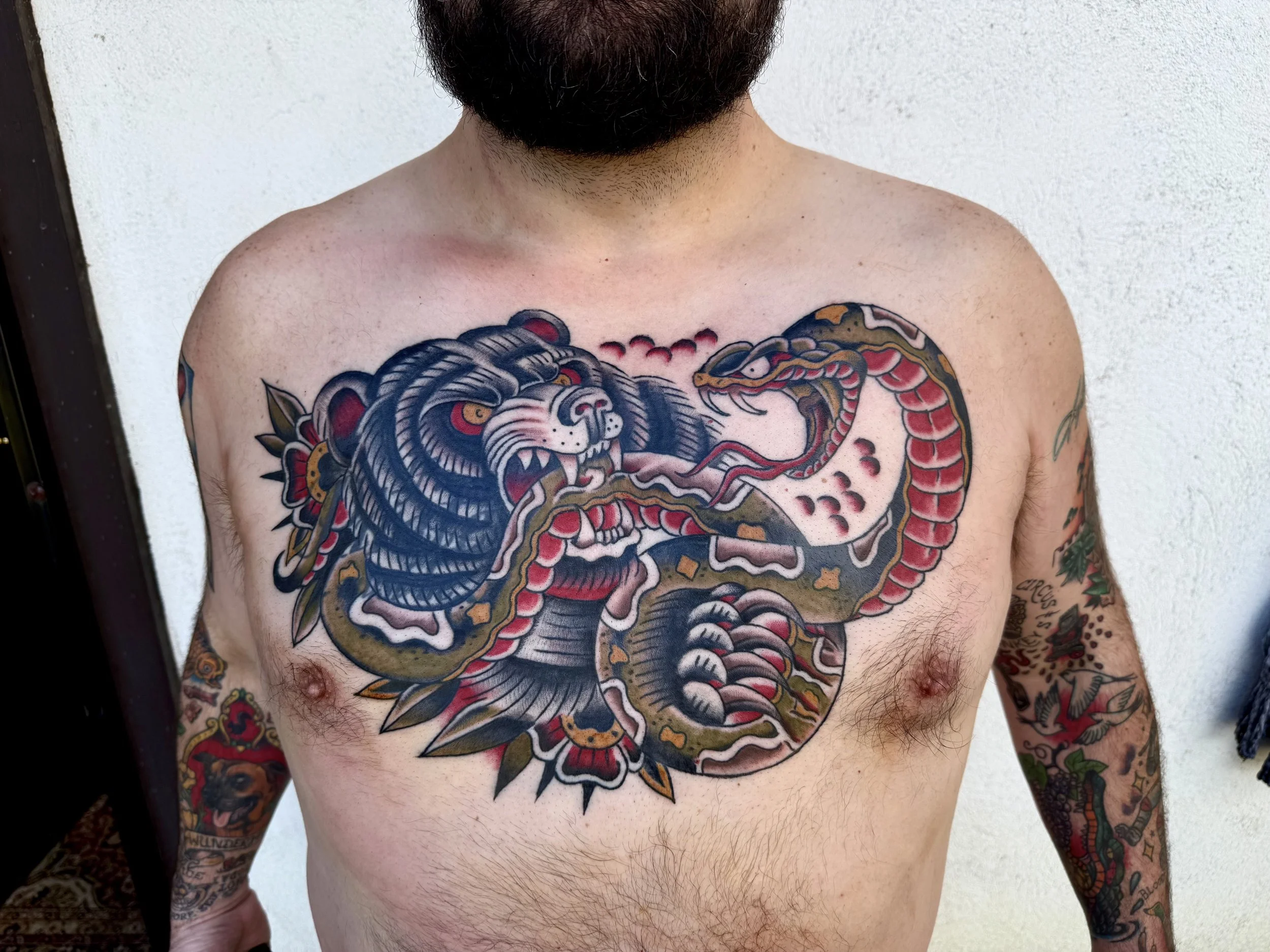 Large Traditional Bear Snake Battle Chest Piece