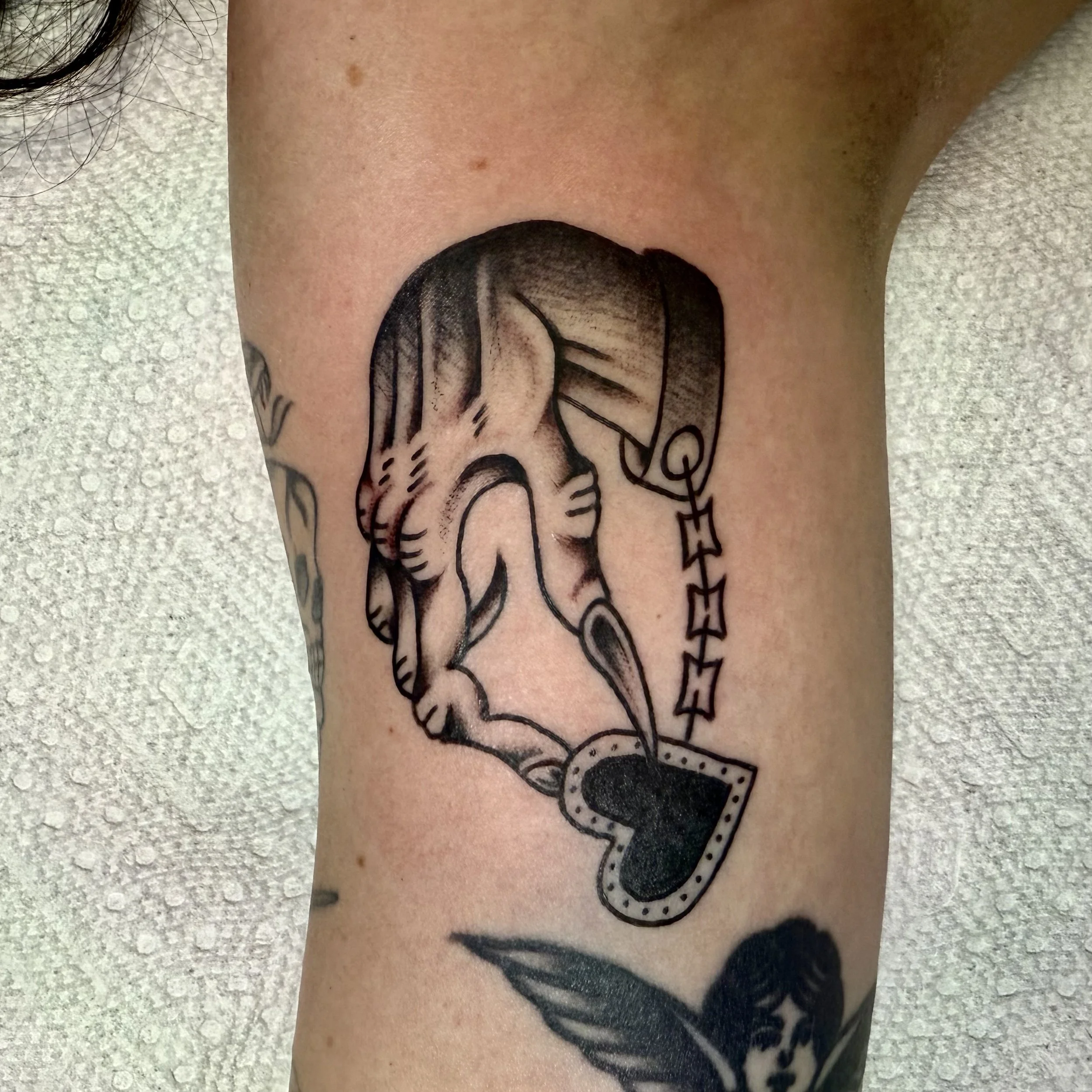 Prisoner of Love Tattoo in Black and Grey