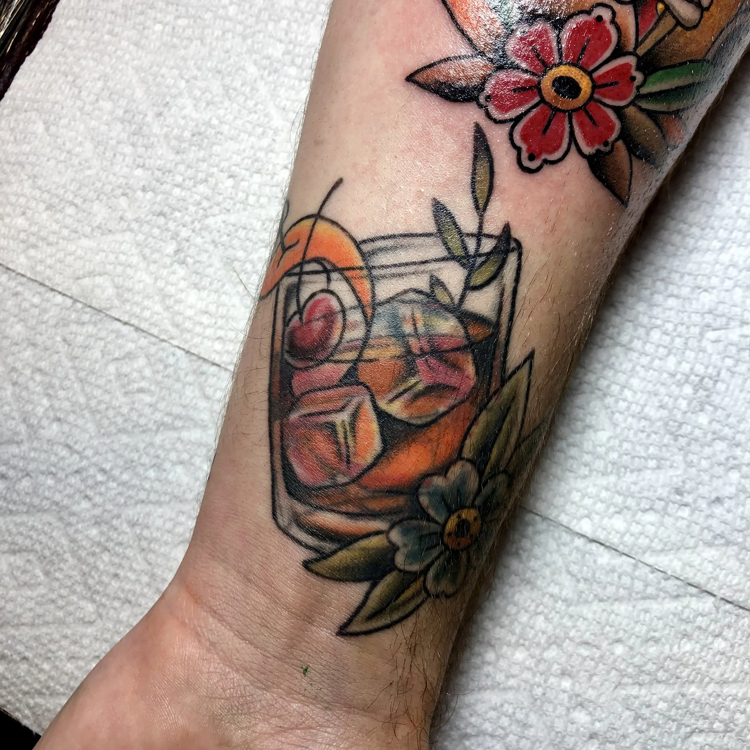 Old Fashioned Cocktail Cover Up Tattoo