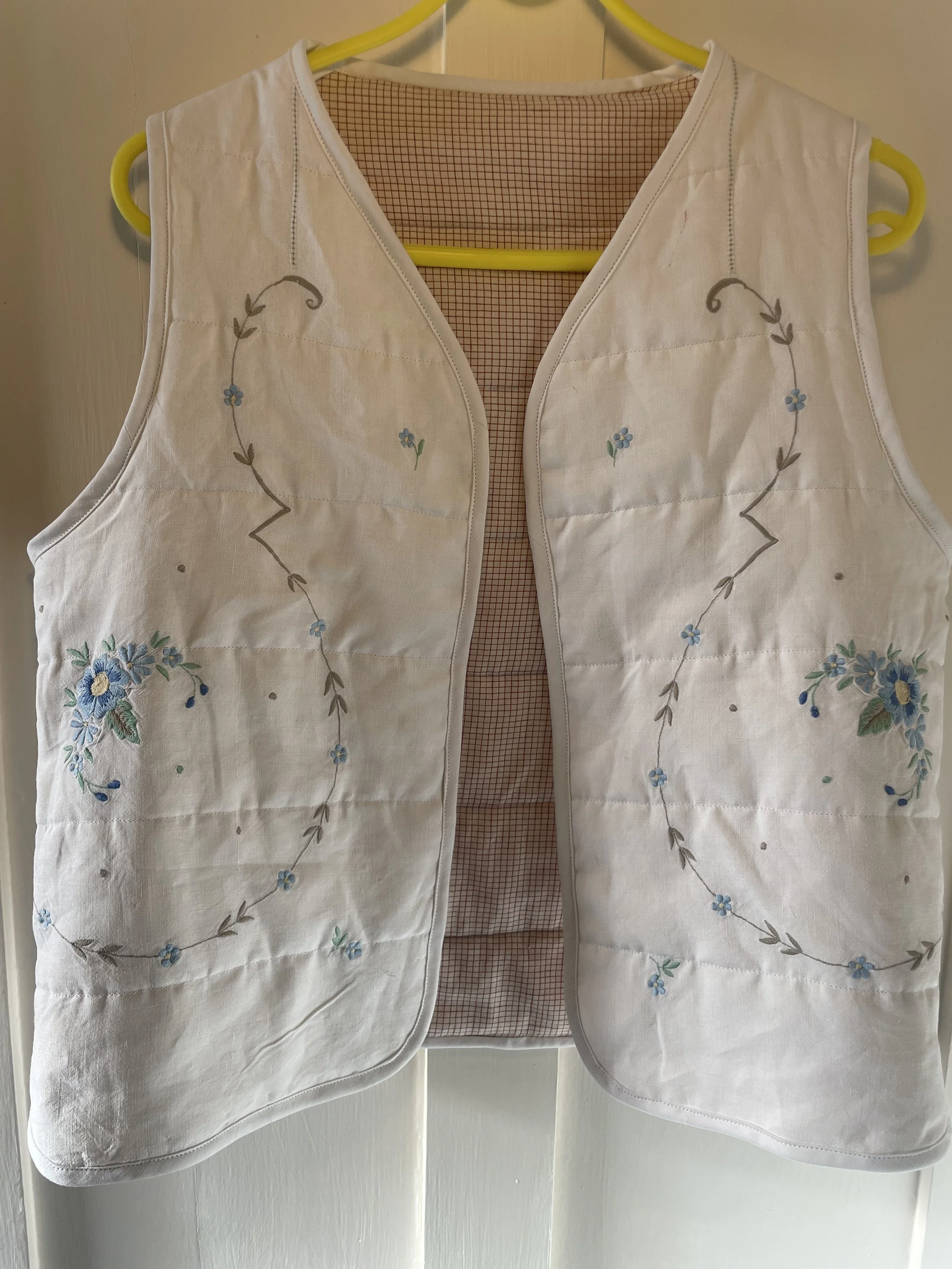 Vintage tablecloth quilted Waistcoat