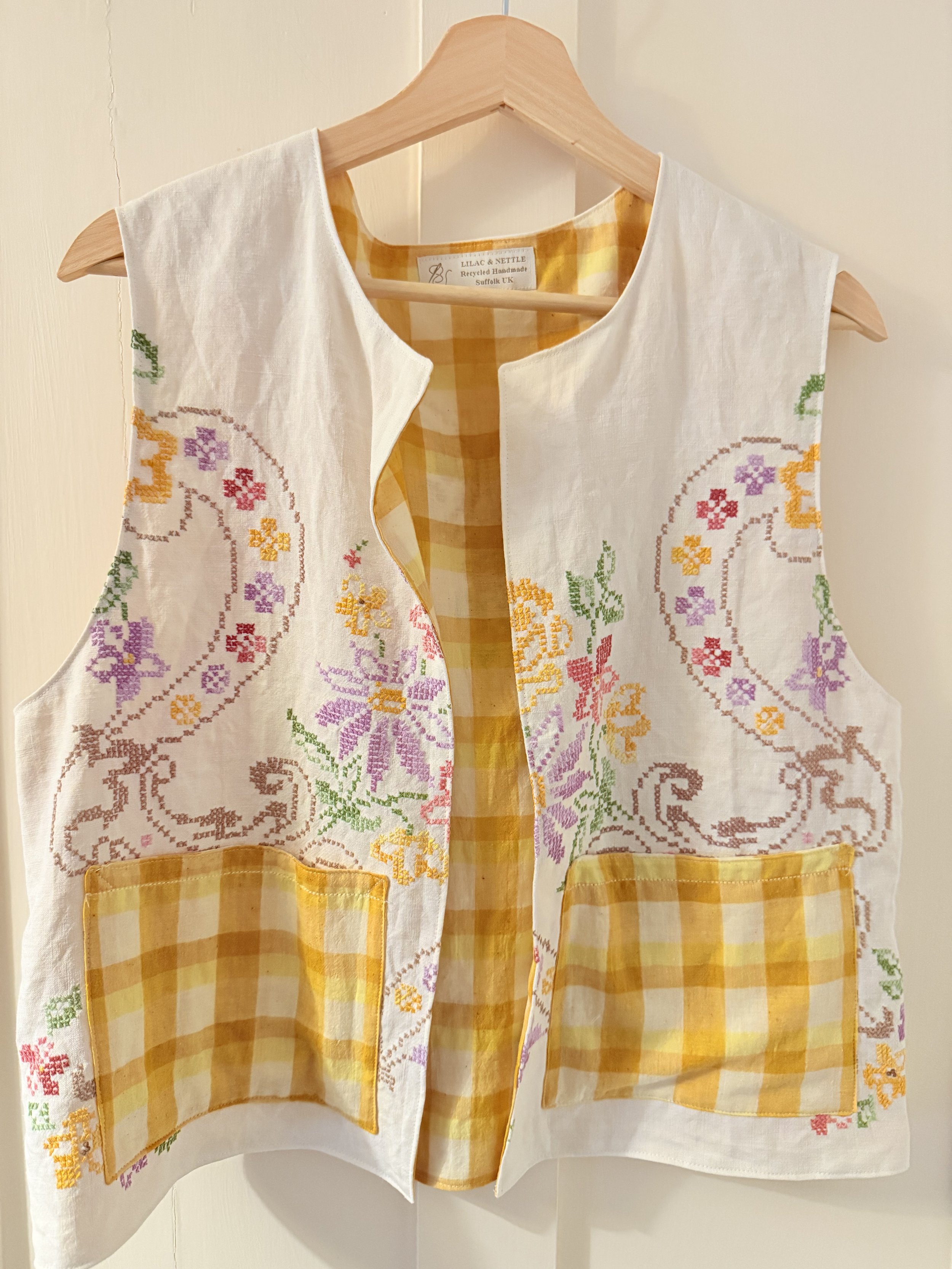 Vintage tablecloth Waistcoat No.3