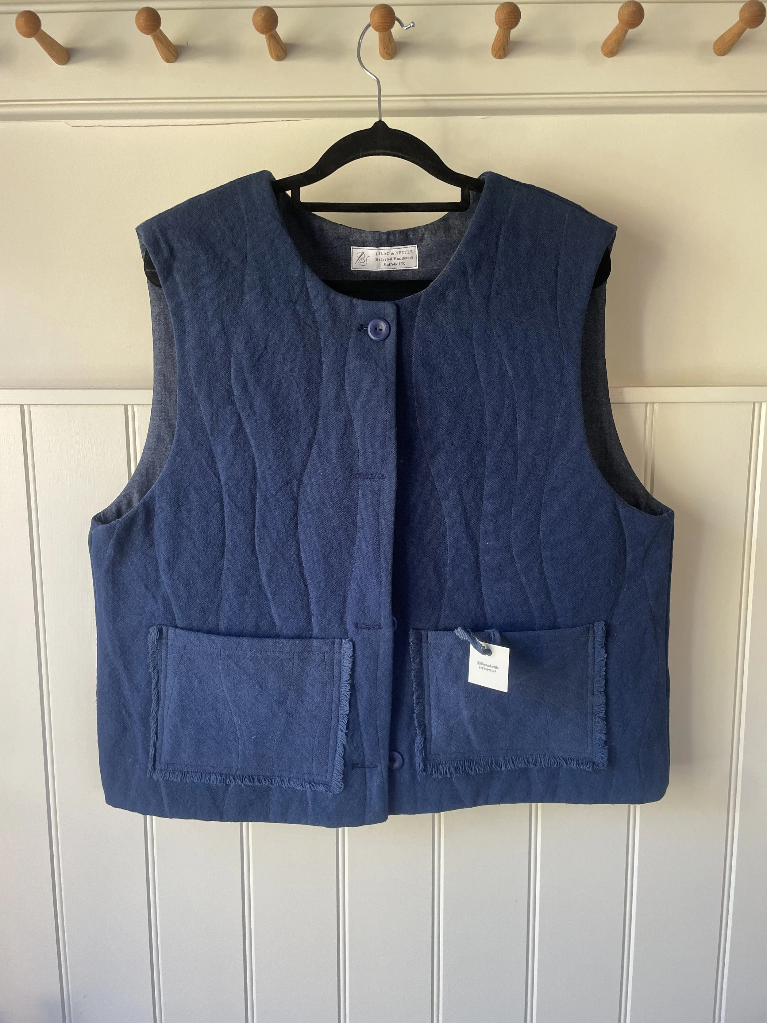 Blue quilted Waistcoat