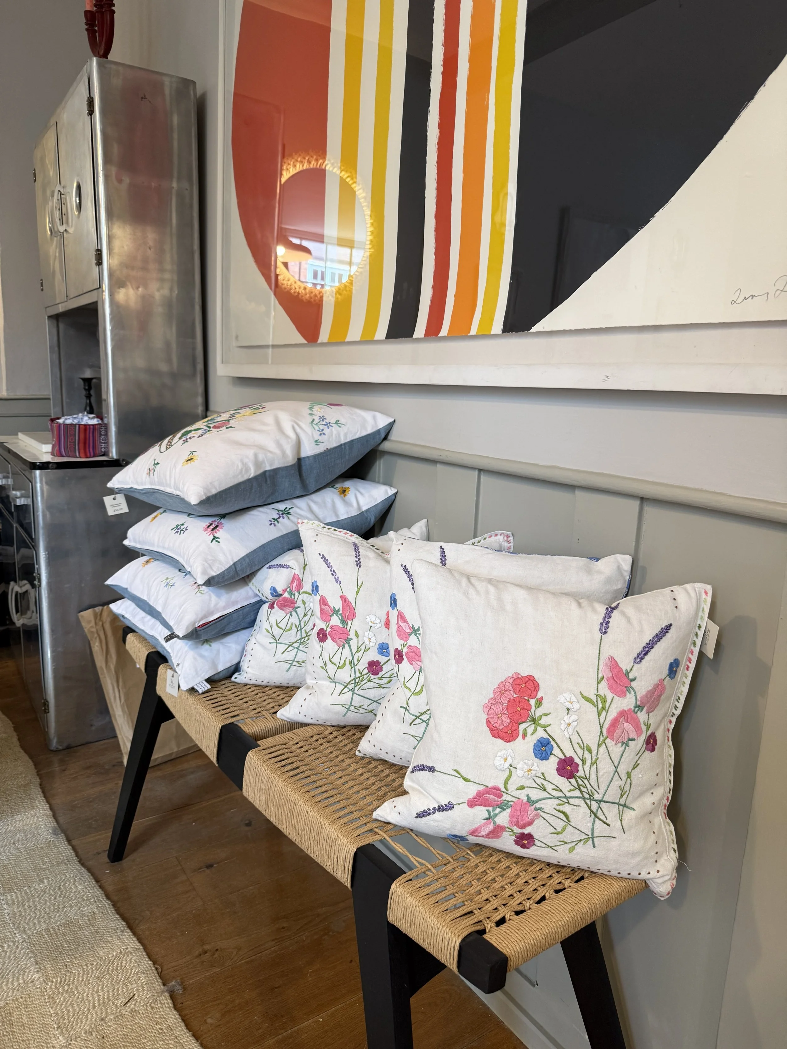 Embroidered Cushion lavender 1