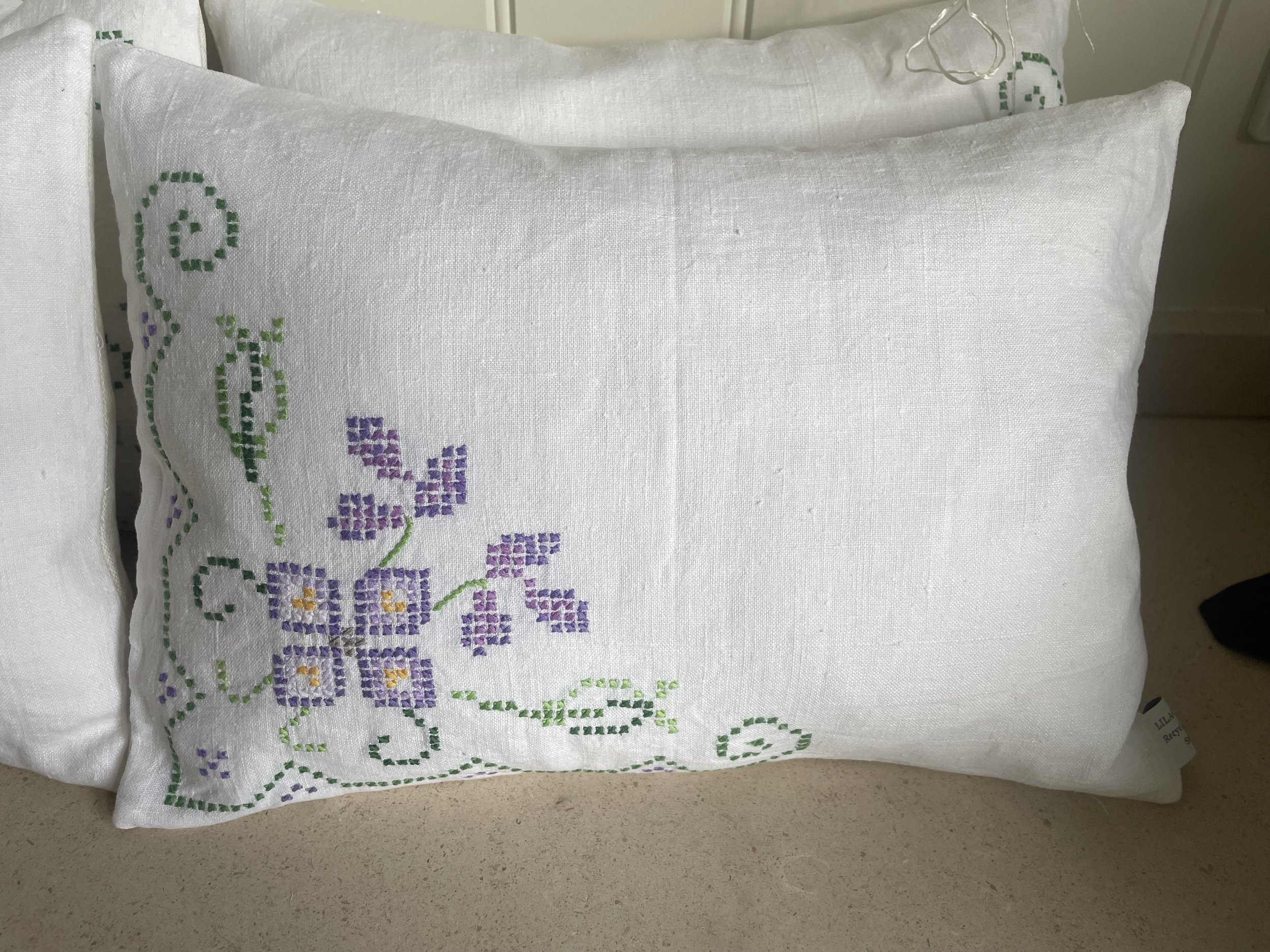 Flower embroidery Cushion 3