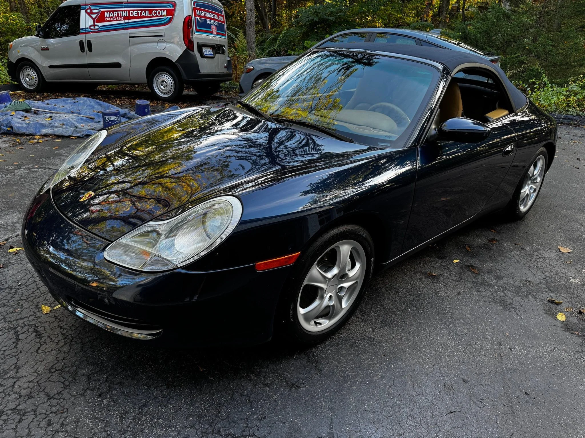 Martini Detail with Andy Rosenberg. We completed this 996 which came in rather &ldquo;ratty&rdquo;.

She cleaned up well and the owner was very happy! 

Roads ahead all shiny and bright! 

Maybe for the PCASEM fall color drive? 

Hmmmm.