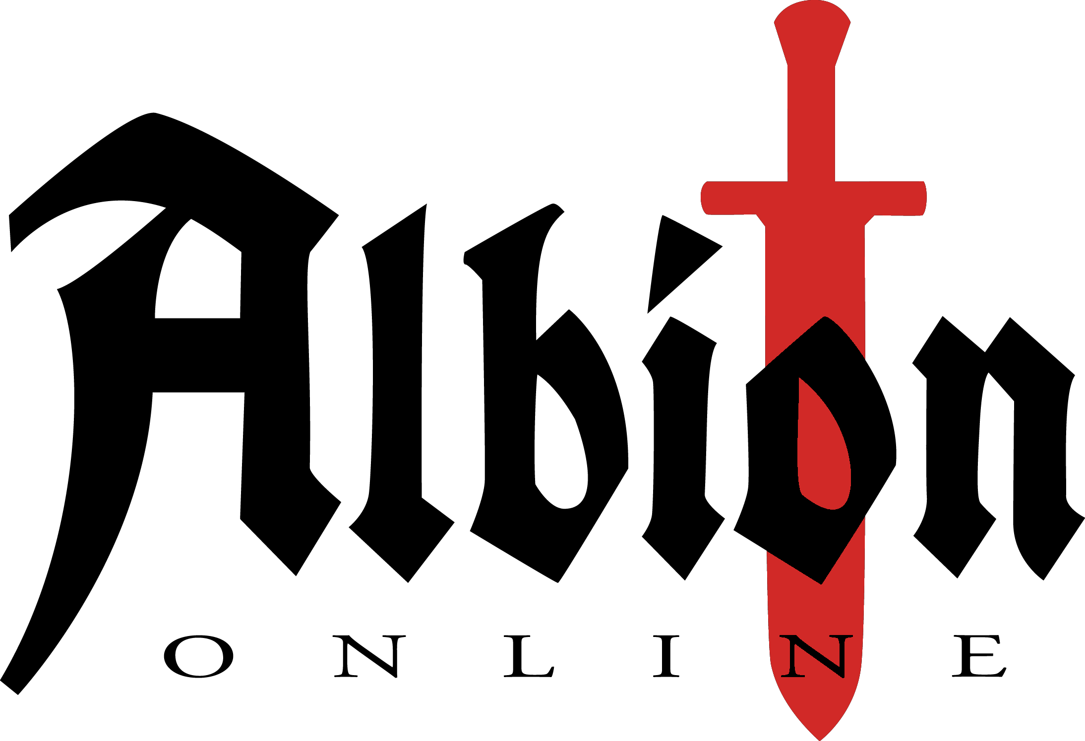 Logo for a gaming website titled 'Arkham Online', featuring the word 'Arkham' in black gothic font with a red sword forming the 'H' and the word 'Online' in smaller black font beneath.