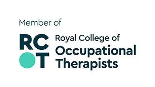 Logo of the Royal College of Occupational Therapists with text 'Member of RCOT Royal College of Occupational Therapists'.