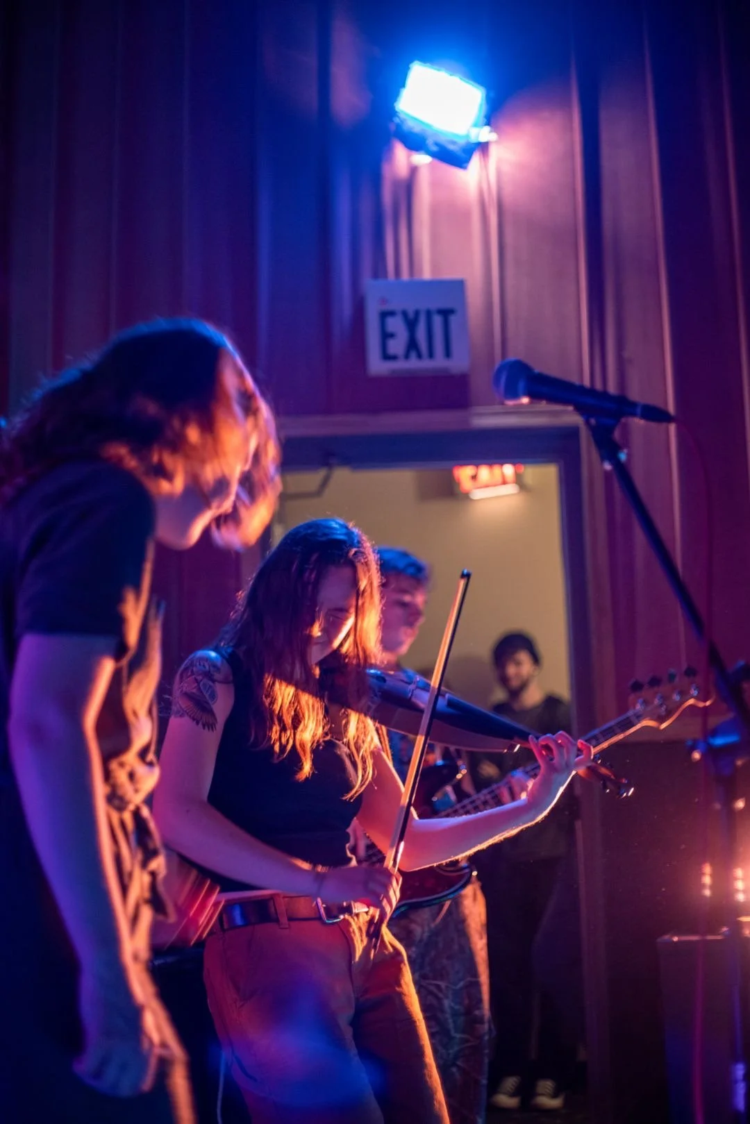 Kora Melia sitting in with Gibryn Arney's band, Willowby, in Houghton, MI.