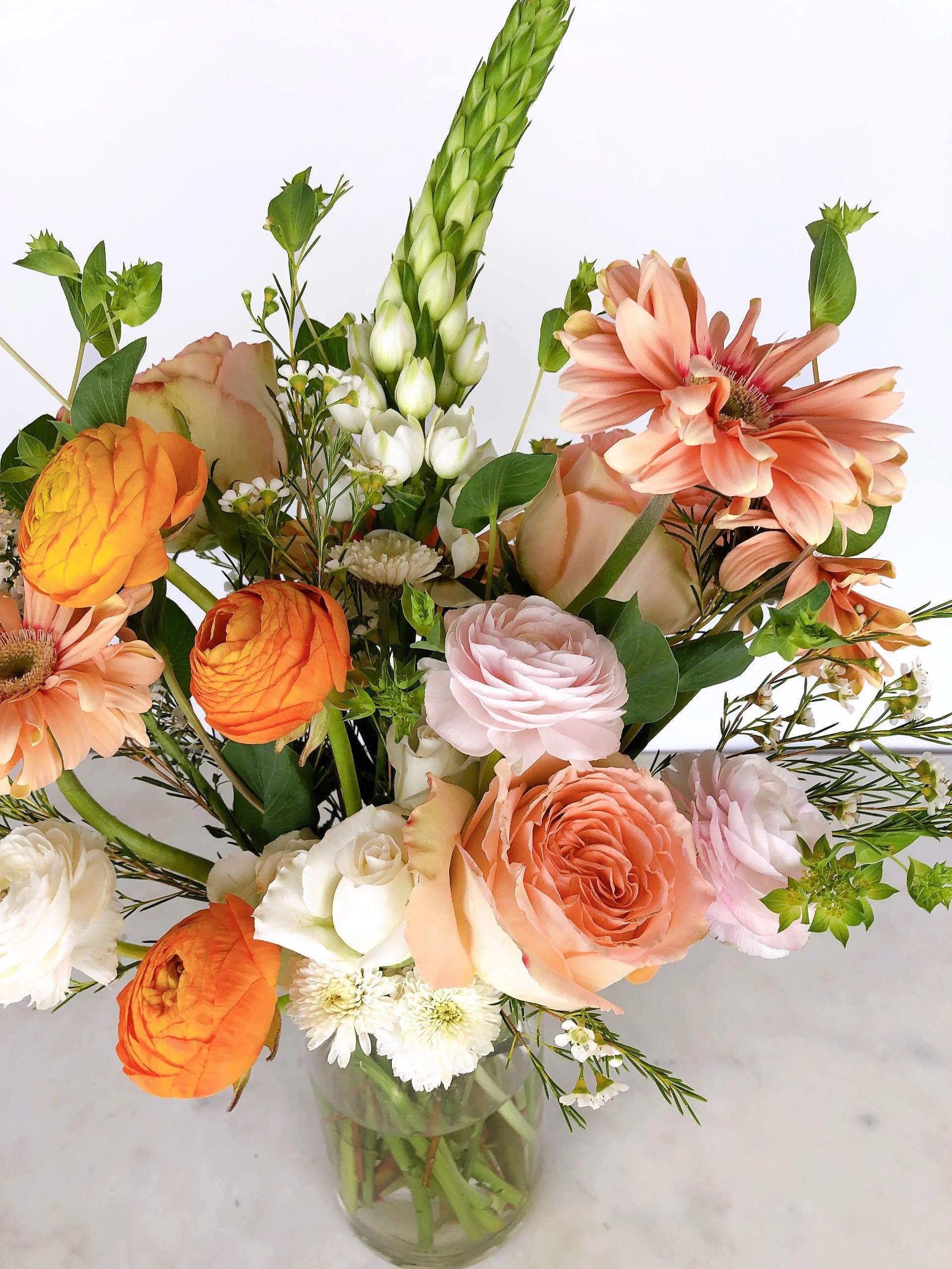 Peachy Keen Arrangement $70