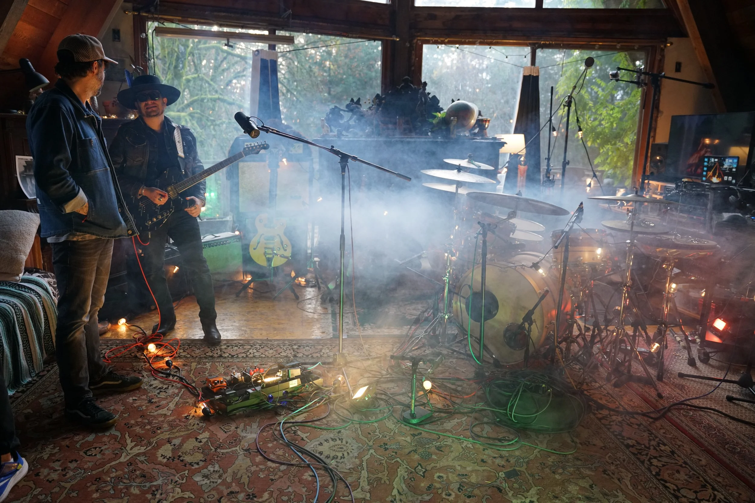 Recording at Cooper Mountain//Photo by Andrew Jesse 