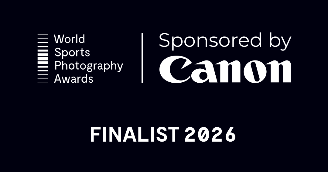 Text indicating this is the World Sports Photography Awards Finalist 2026, sponsored by Canon.