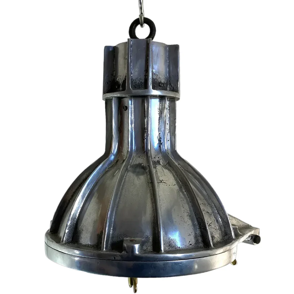 Industrial Aluminum and Brass Hanging Pendant Ship Light