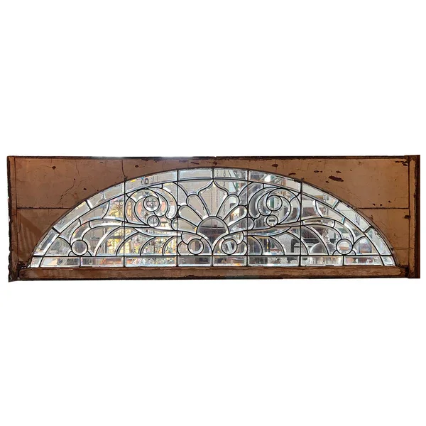 Large DENVER Victorian Leaded and Beveled Glass Arched Window