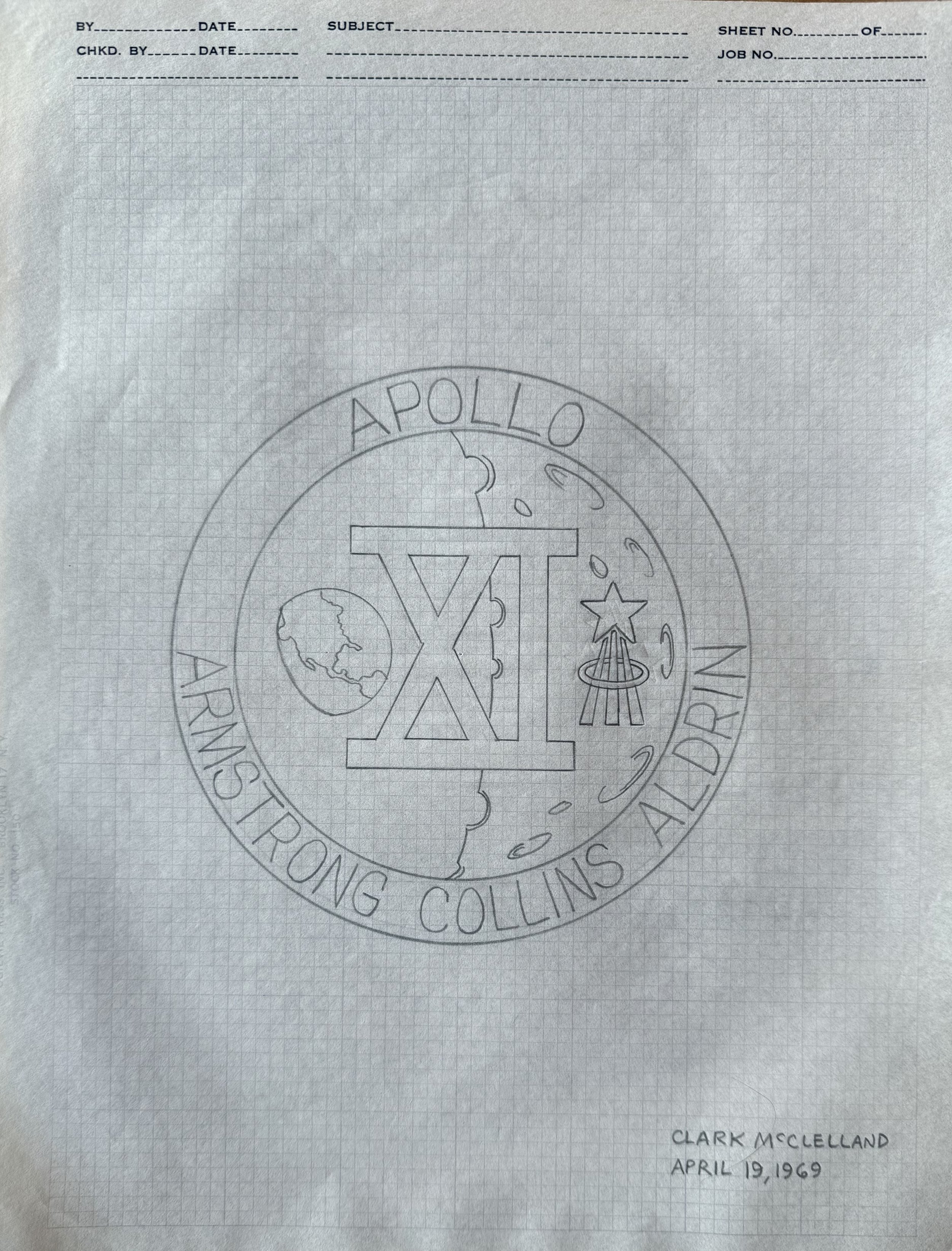 Apollo 11  Original Patch Design, circular