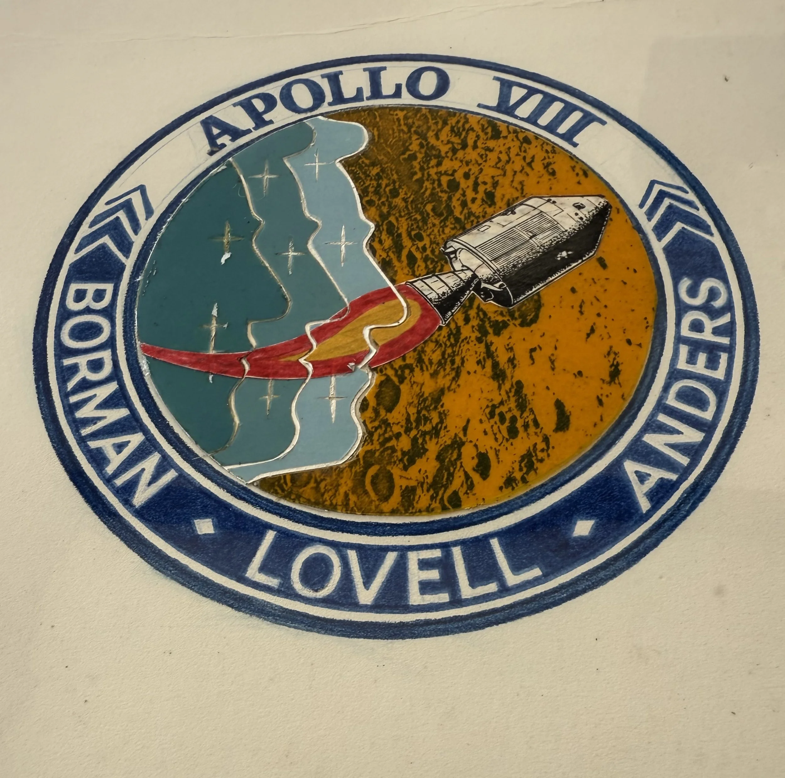 Original Apollo 8 Mission Patch Design Mockup Board