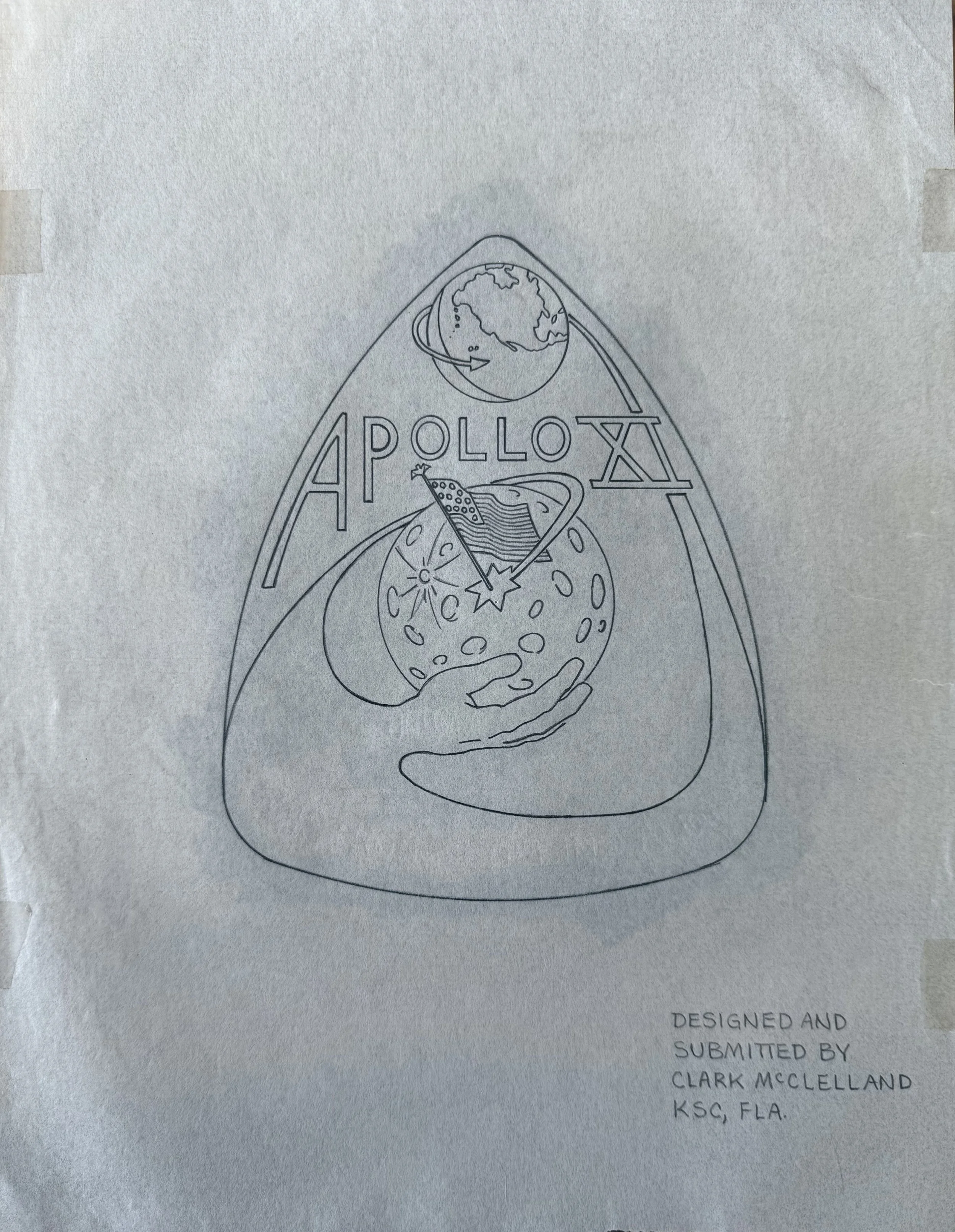 Apollo 11  Mission Patch Design with Concept Sketch