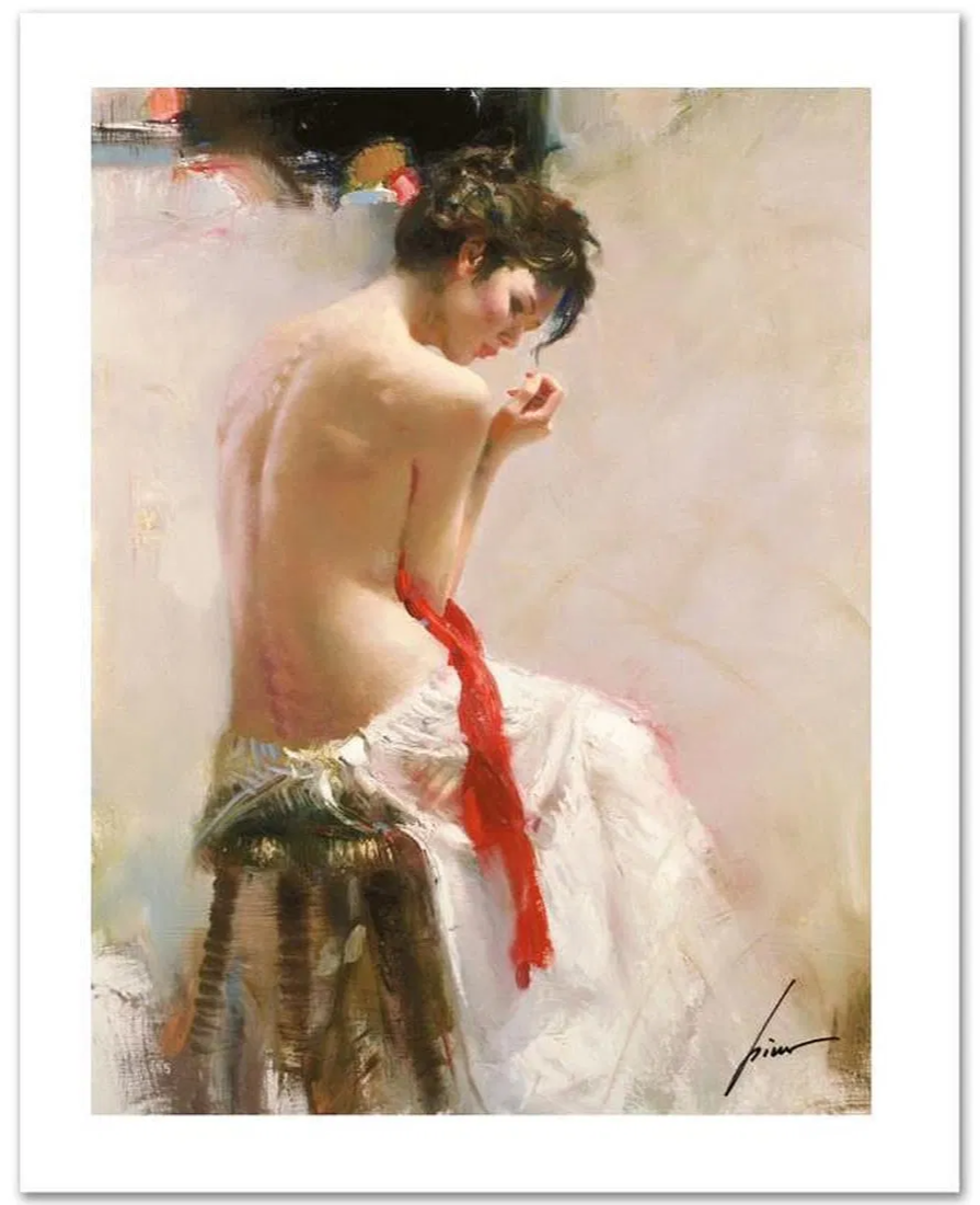 Limited Edition Signed Giclee of a Young Woman on canvas by Pino Daeni