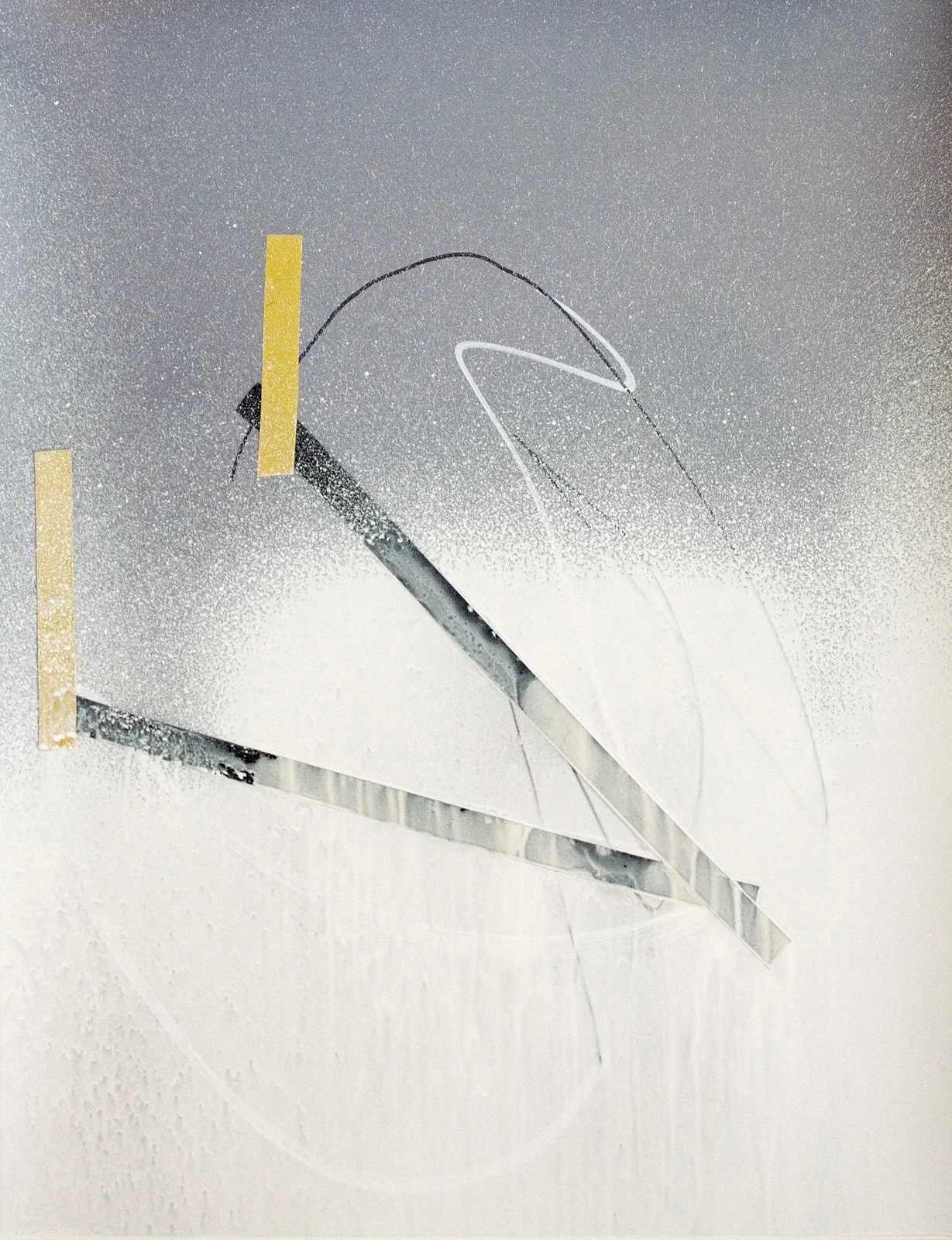 Untitled, 2009, acrylic, scotch tape and ink on photosensitive paper, 61 x 41 cm. Private collection