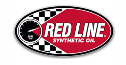 Red Line Synthetic Oil logo with black, white, and red graphics