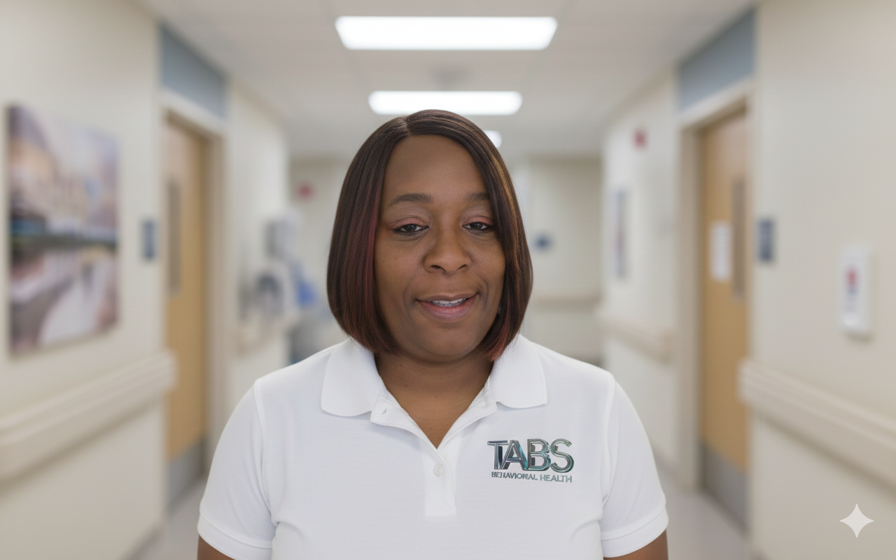 Woman wearing academic regalia and a cap, standing in front of a red backdrop with university logos.