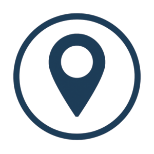 A location pin icon inside a circle.
