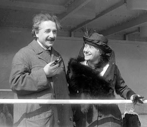 With Elsa on first trip to America (1921)