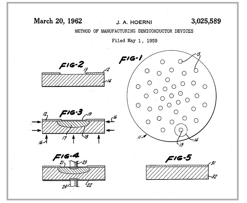 Planar process patent by Jean Hoerni