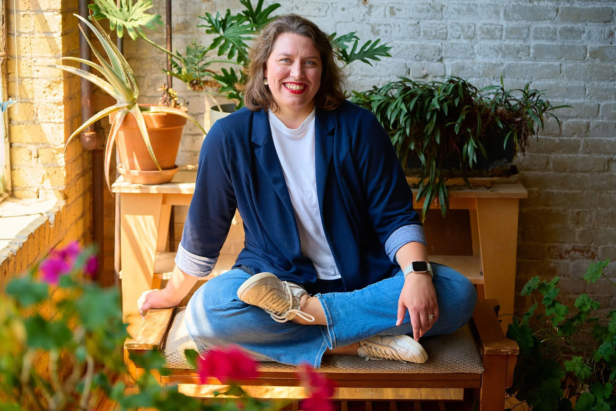 Marta Haugan, seated for photo