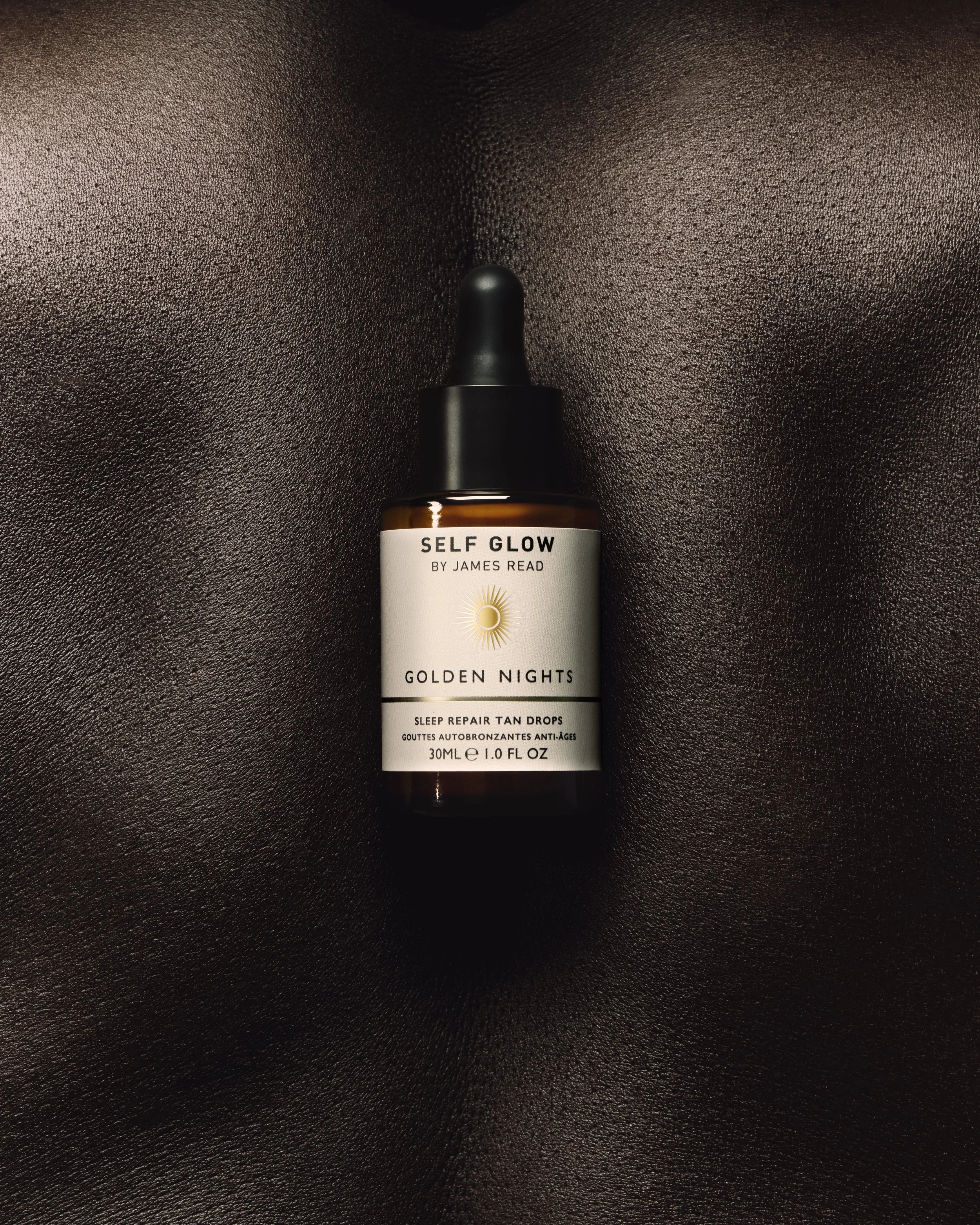 Editorial product photography for James Read Self Glow London