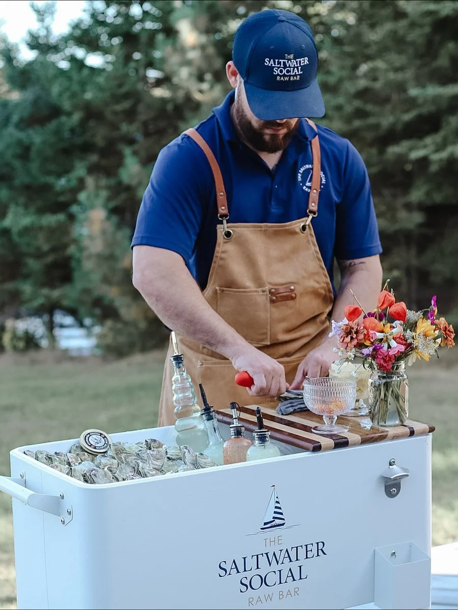 🦪 Pop Up Oyster Bar Experience 🦪 

We partner with bars, breweries, restaurants, wineries, and event spaces to bring The Saltwater Social experience to life &mdash; right in your venue!
We come fully self-contained with our mobile oyster bar setup,