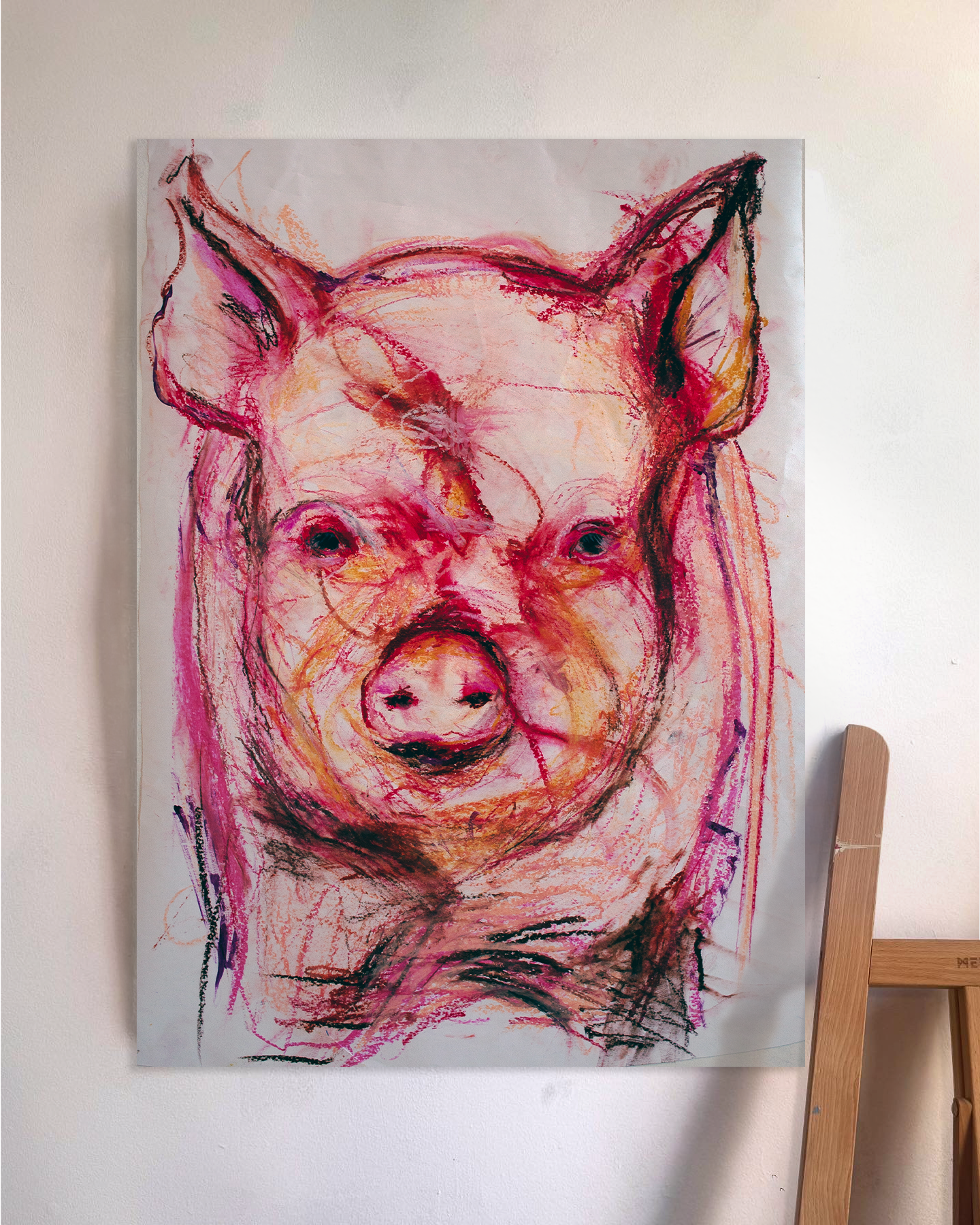 Pigs Have Human Eyes | 24 x 16 Mixed Media on Paper
