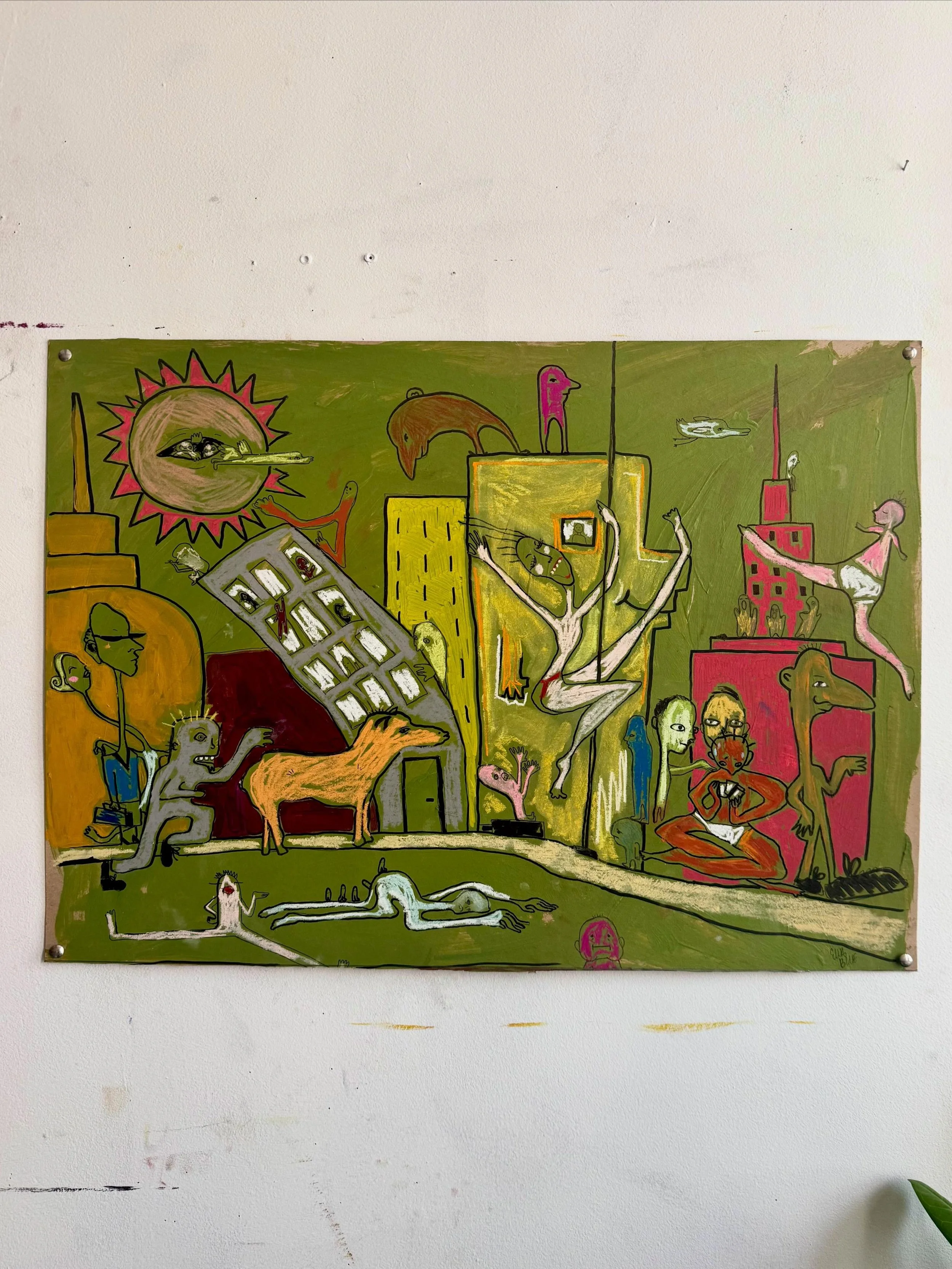 &ldquo;I Love It Here&rdquo; | mixed media on poster board 

#nycartist