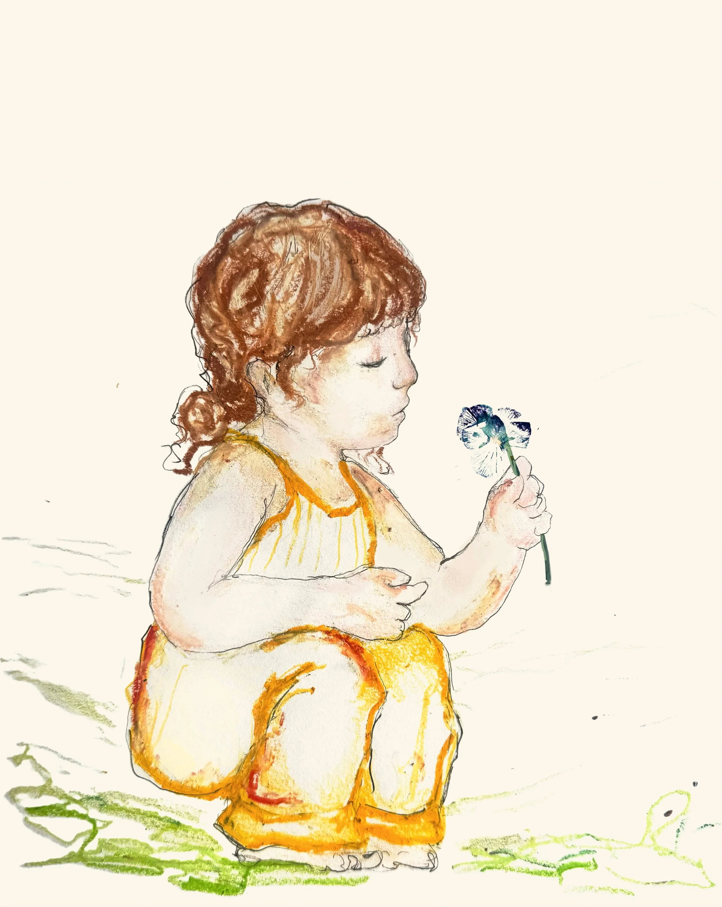 Girl with Pressed Flower