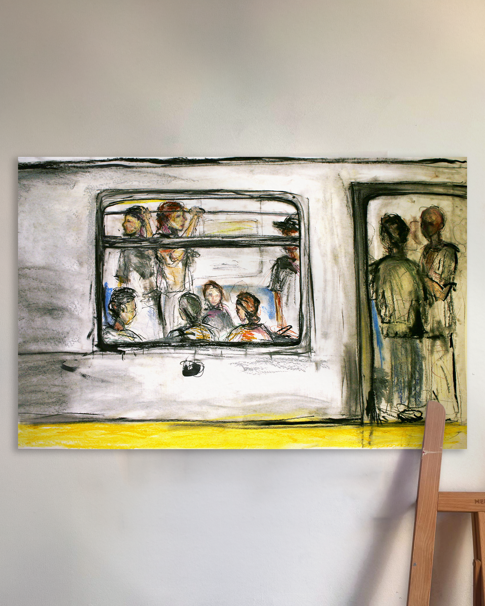 The R Train | 32 x 20 Mixed Media on Paper