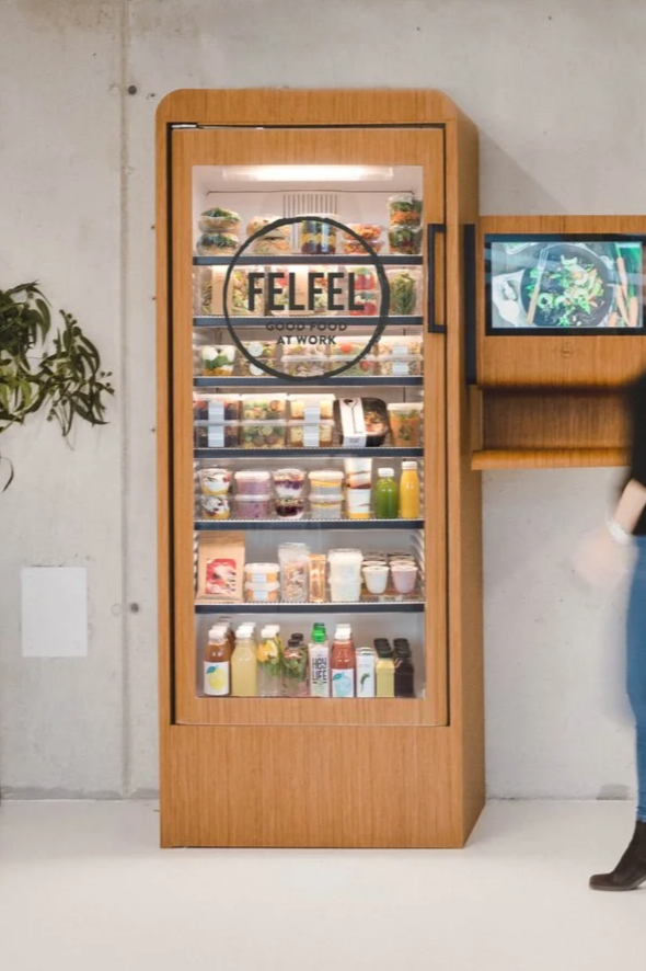 Corporate Catering NYC with a FELFEL Meal Service fridge