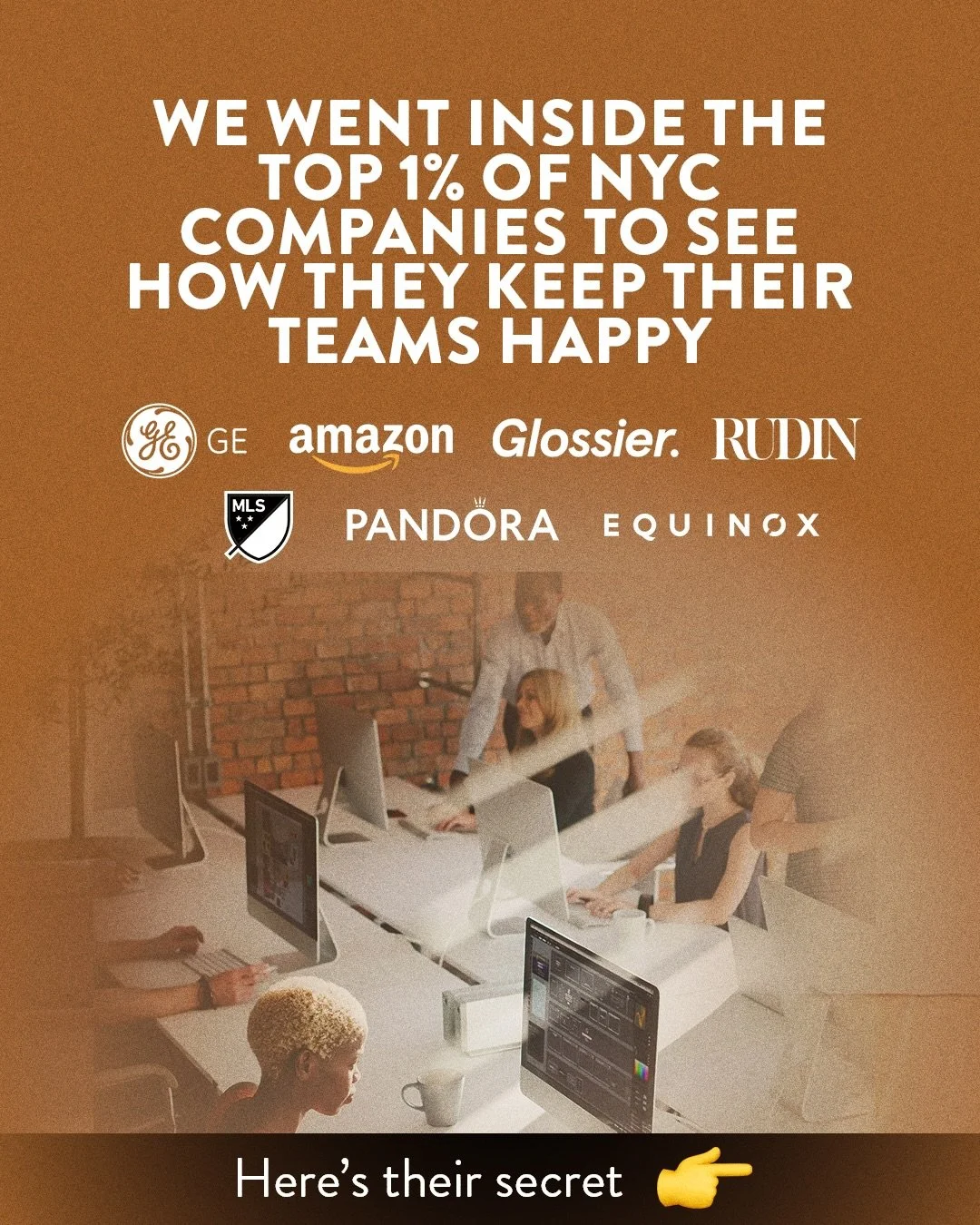 Concerned about wellness at the workplace? You should be! 
🍽️ Turns out the secret to being happy at work starts at the lunch table. 

Swipe to see how NYC&rsquo;s top workplaces like Pandora, Glossier, Amazon, Equinox, GE, Rudin, MLS and more are c