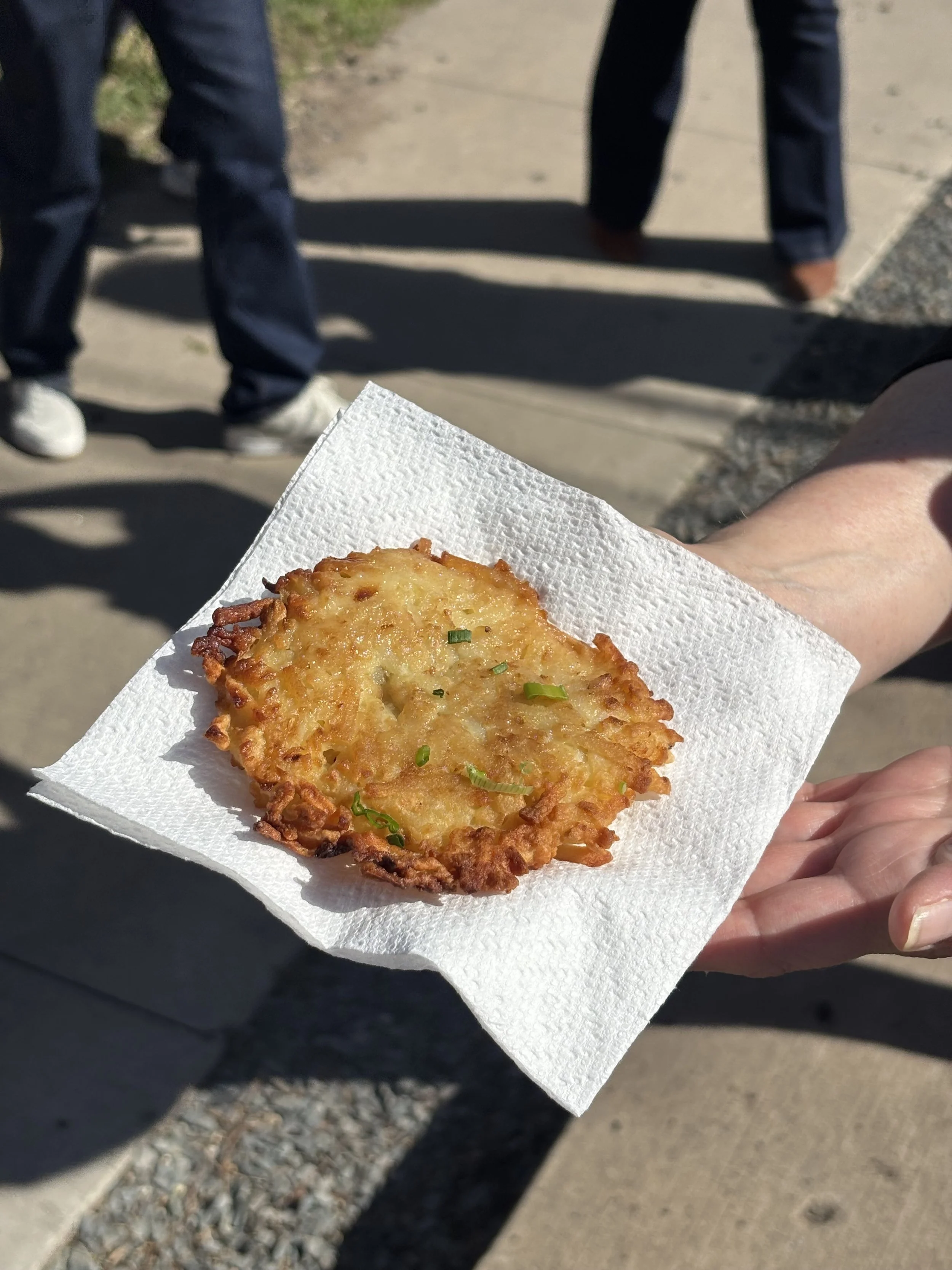 Potato pancake on a food tour