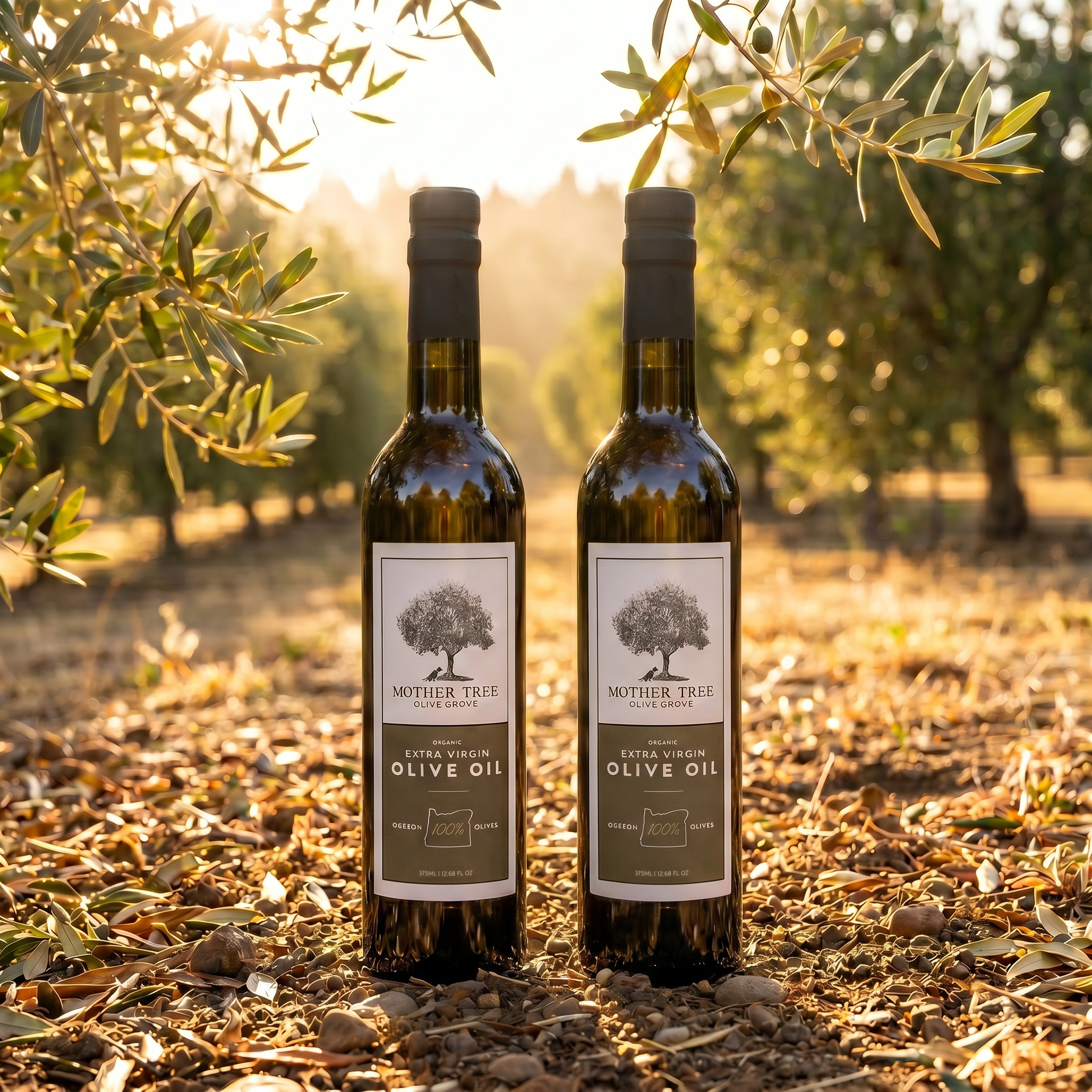 2 Pack:  Mother Tree Organic Olive Oil 375 ML