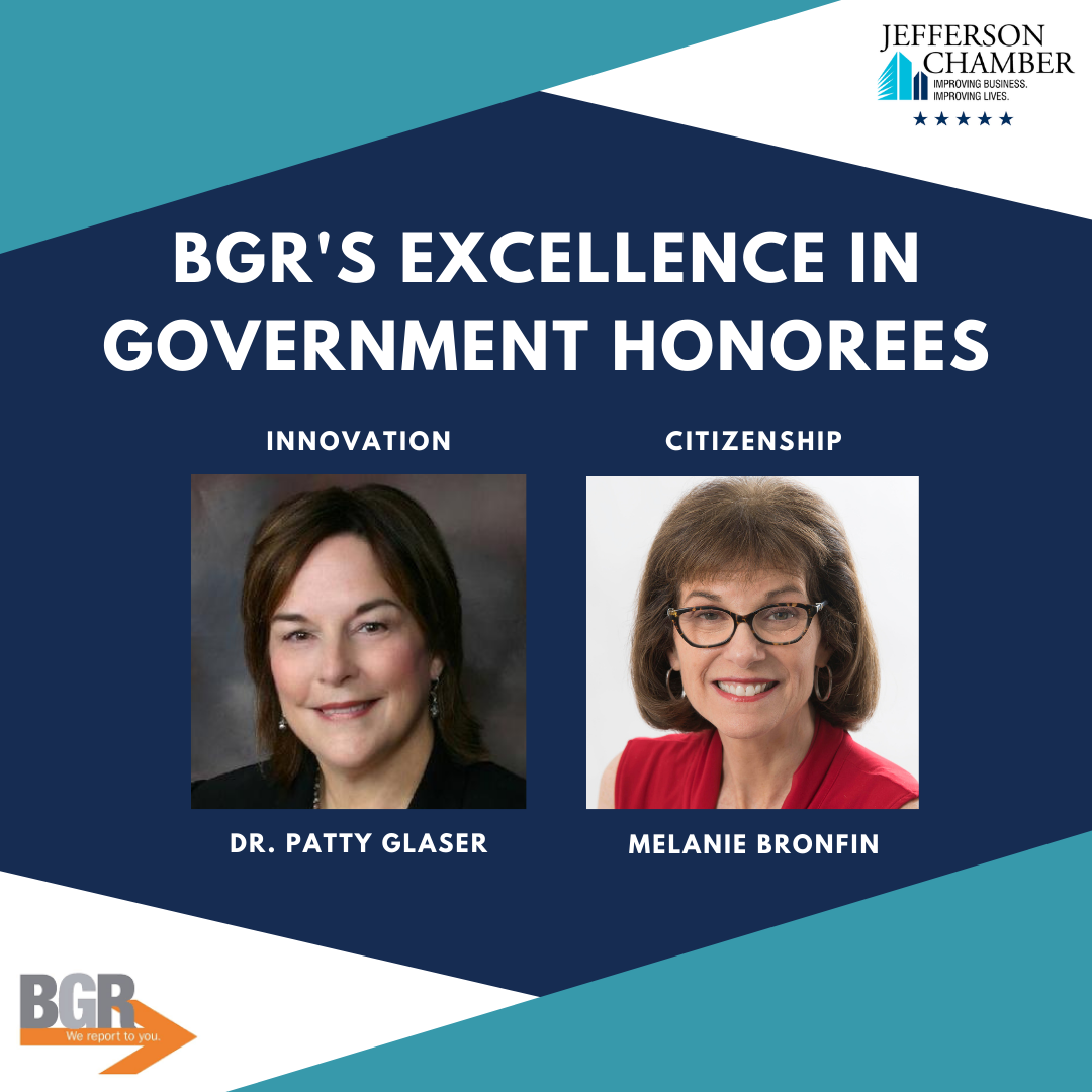 BGR to Recognize Two Jefferson Chamber Members as Excellence in Government 2020 Honorees in WYES Broadcast September 18 and 20