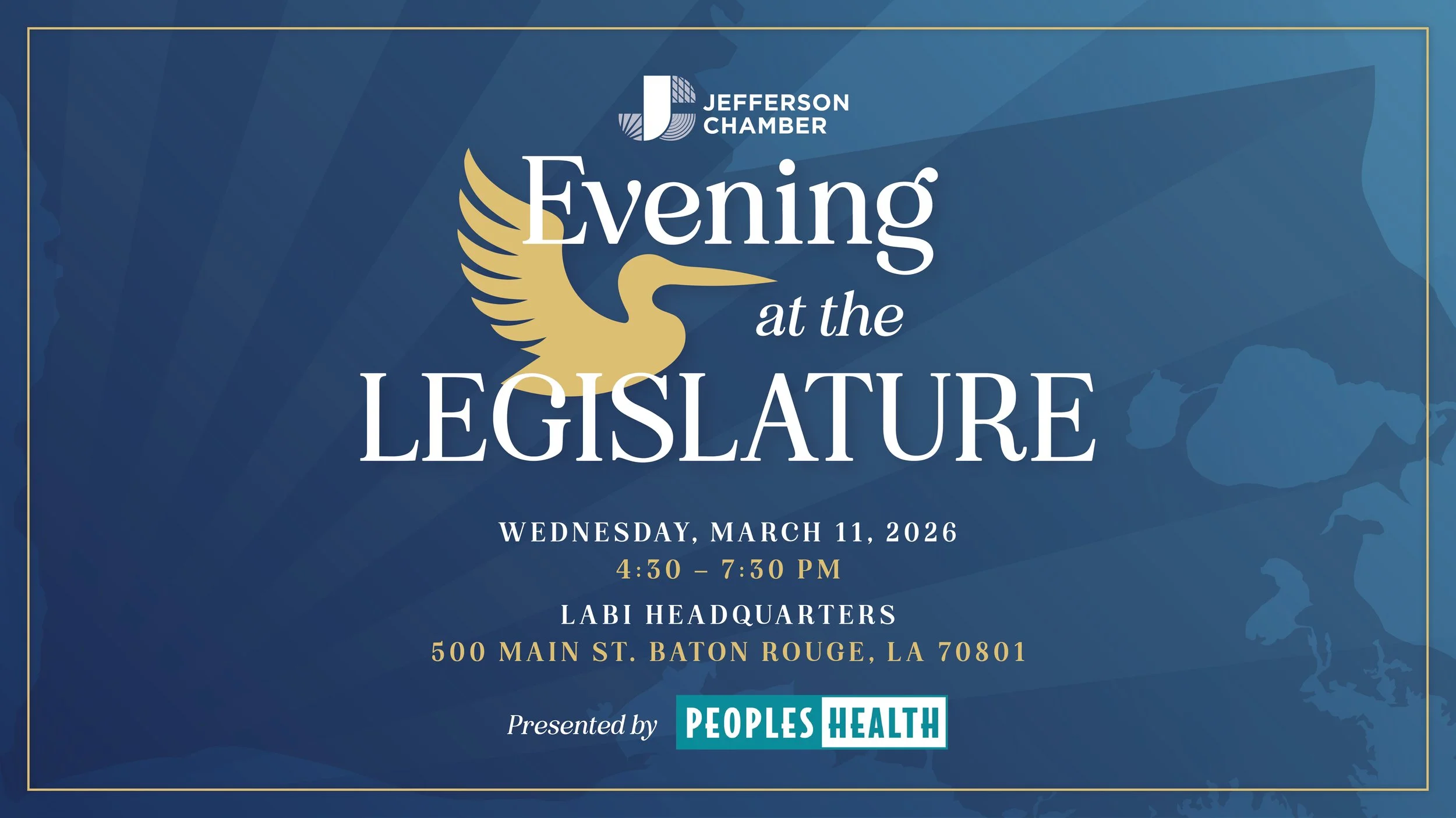 Jefferson Chamber will host Annual Evening at the Legislature&nbsp;Presented by Peoples Health