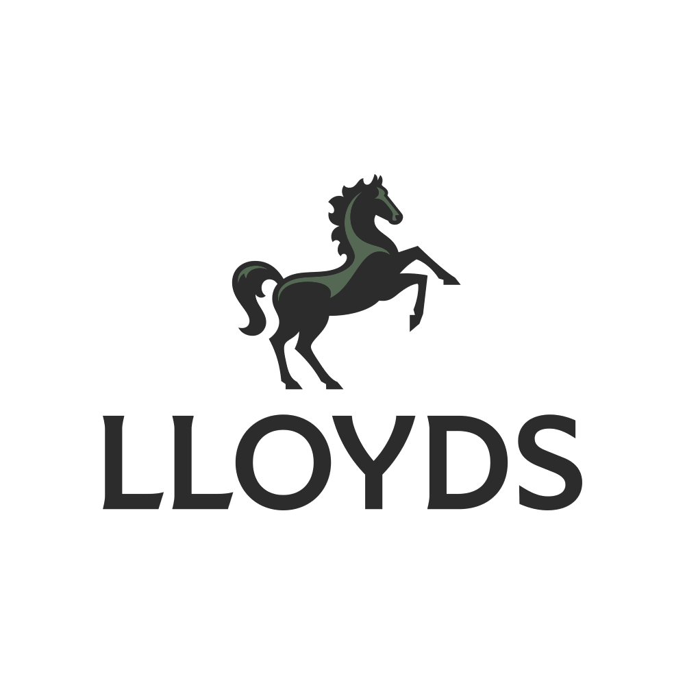 Lloyds logo with a black horse rearing up above the word 'LLOYDS' in uppercase letters.