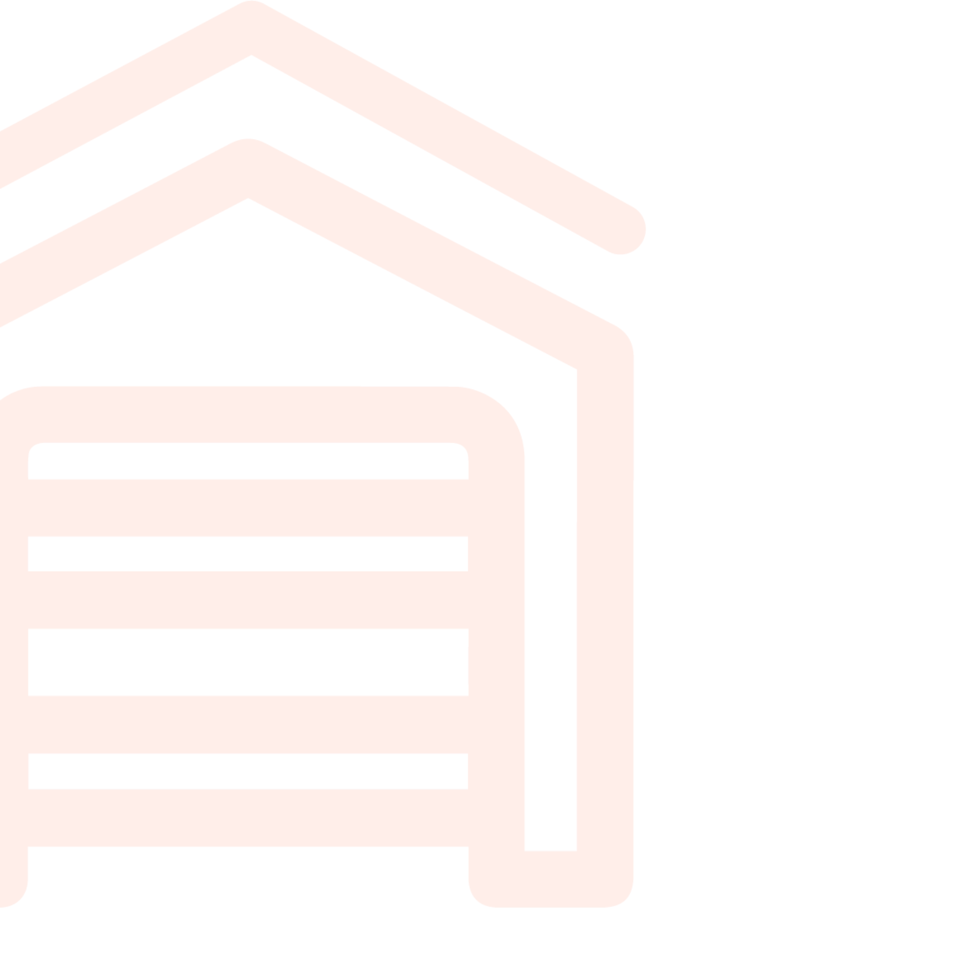 Transparent red garage-shaped outline graphic used as a background design element.