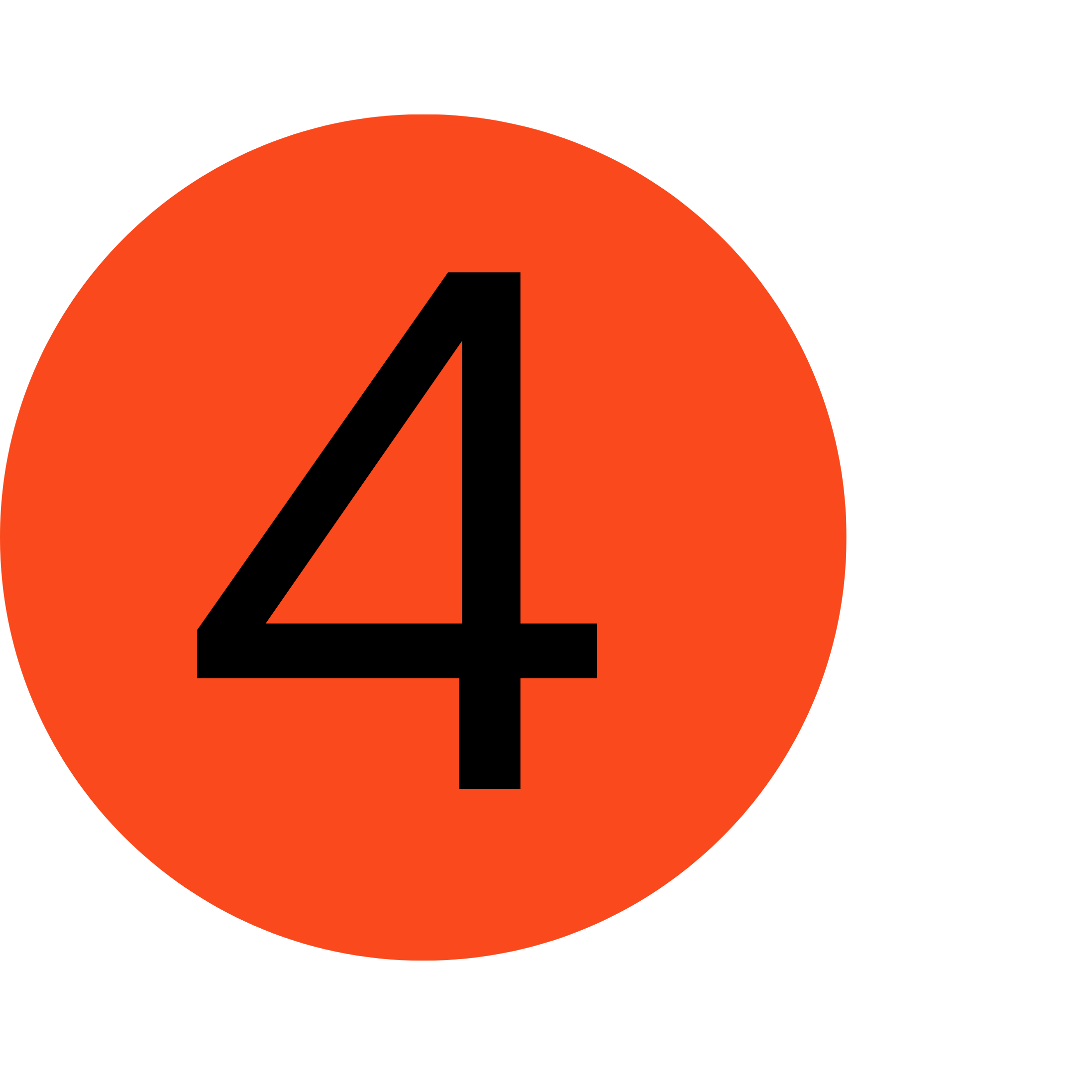 Orange circular icon with the number 4, used to label the fourth step in a five-step process.