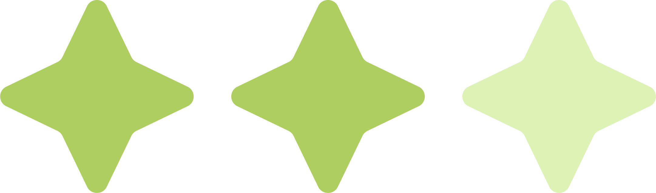 tres estrellas verdes