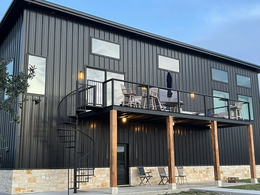 Exterior of the Farmopathy boutique wellness studio in Fredericksburg, Texas, designed for intentional movement and sustainable health.