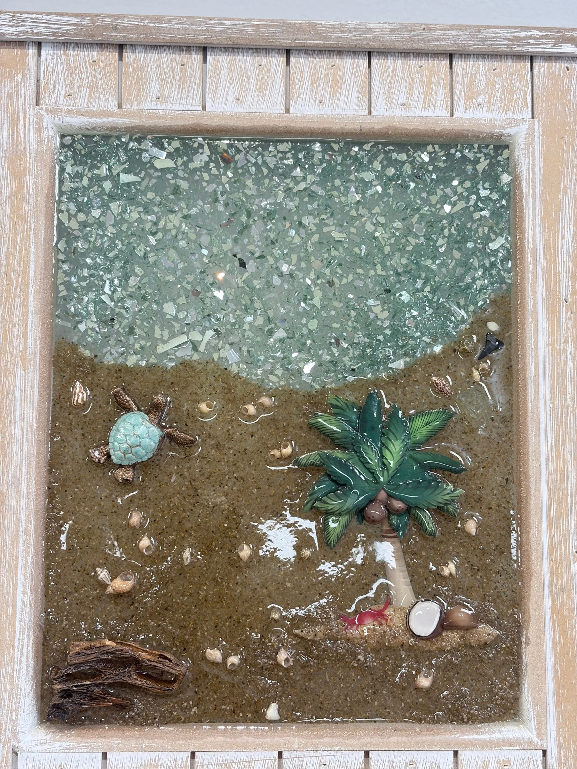 Resin Art, Resin and crushed glass picture