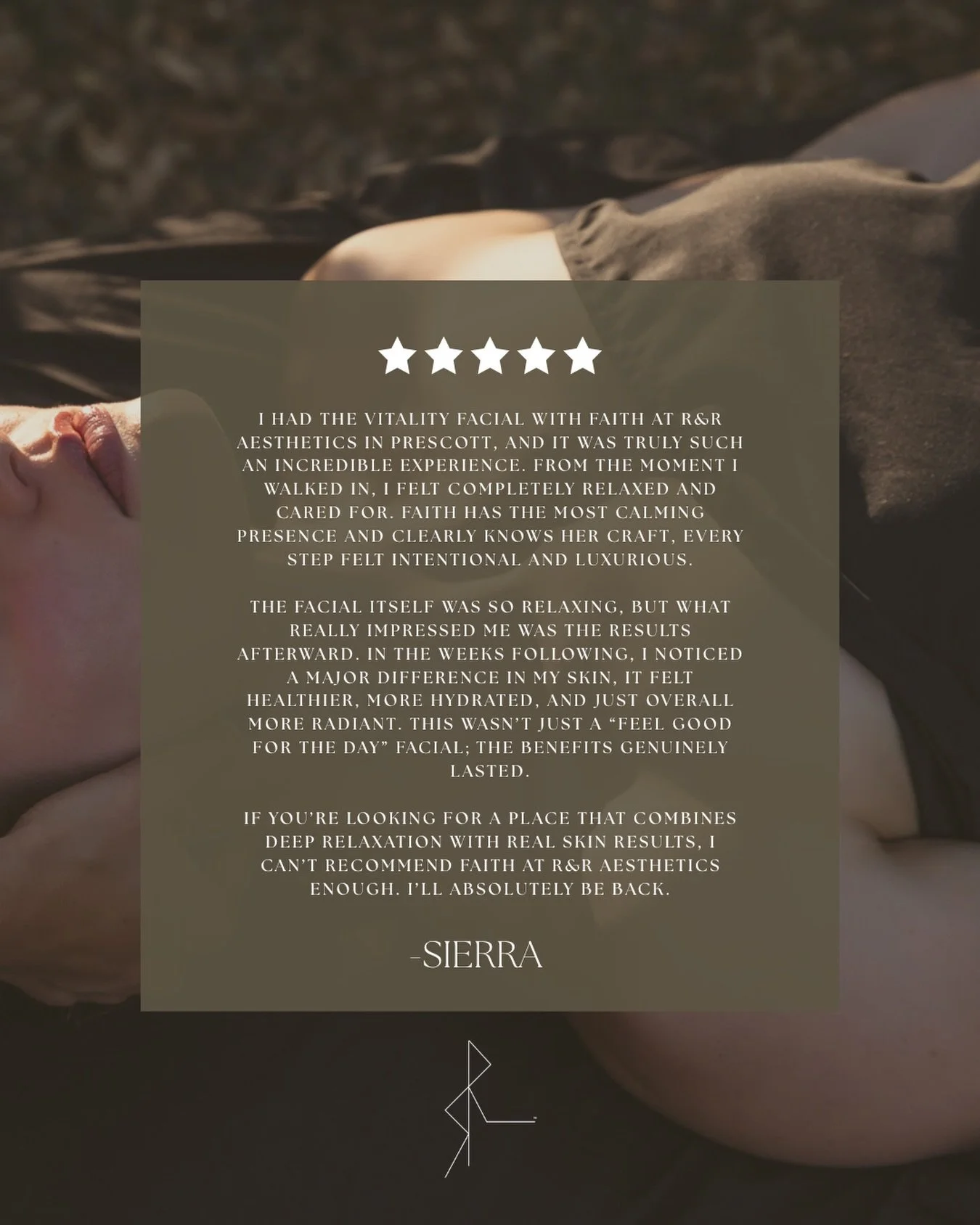 It&rsquo;s always so exciting and an honor to be trusted by new clients ❤️ I never take it lightly; I know the trust it takes to allow someone into your personal space and to let them care for your skin + nervous system. 

Thank you for this review, 